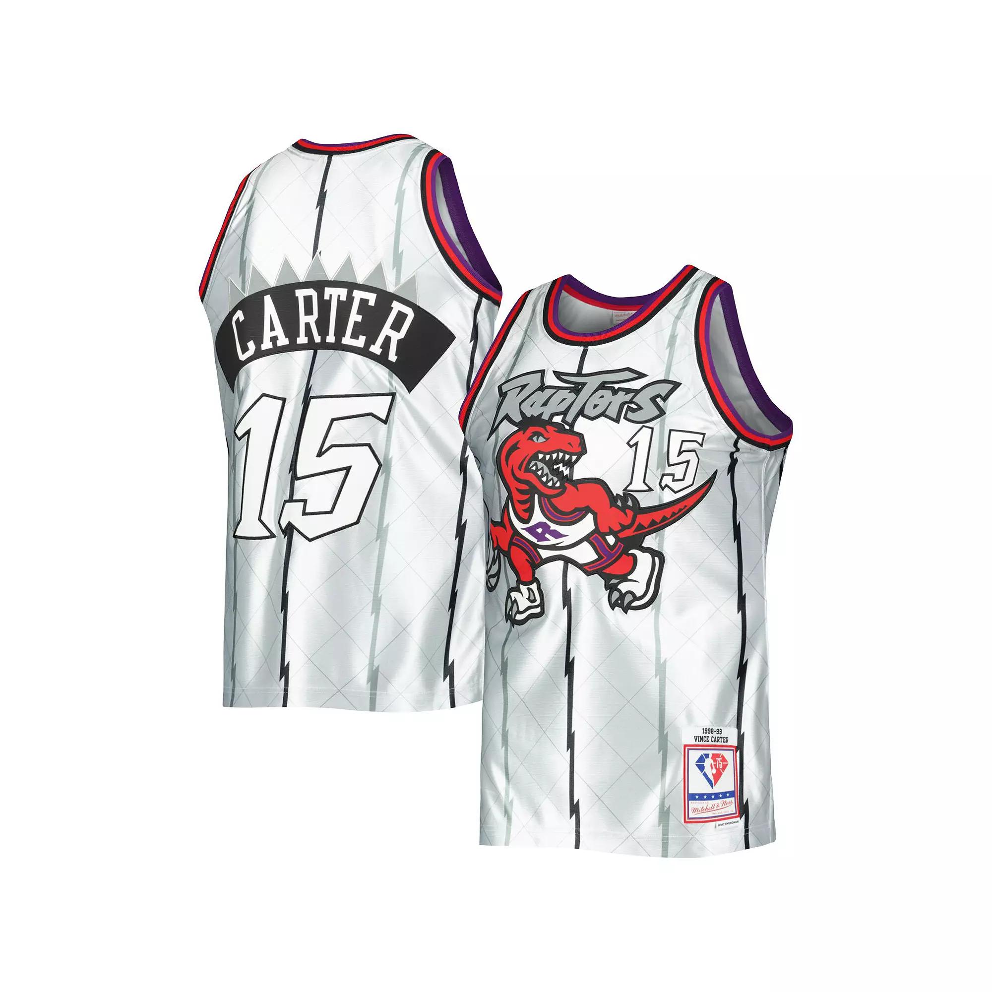 Men's Mitchell & Ness Vince Carter Platinum Toronto Raptors 1998/99 Hardwood Classics 75th Anniversary Swingman Jersey, Size: 4XL, Rpt Team Product Image