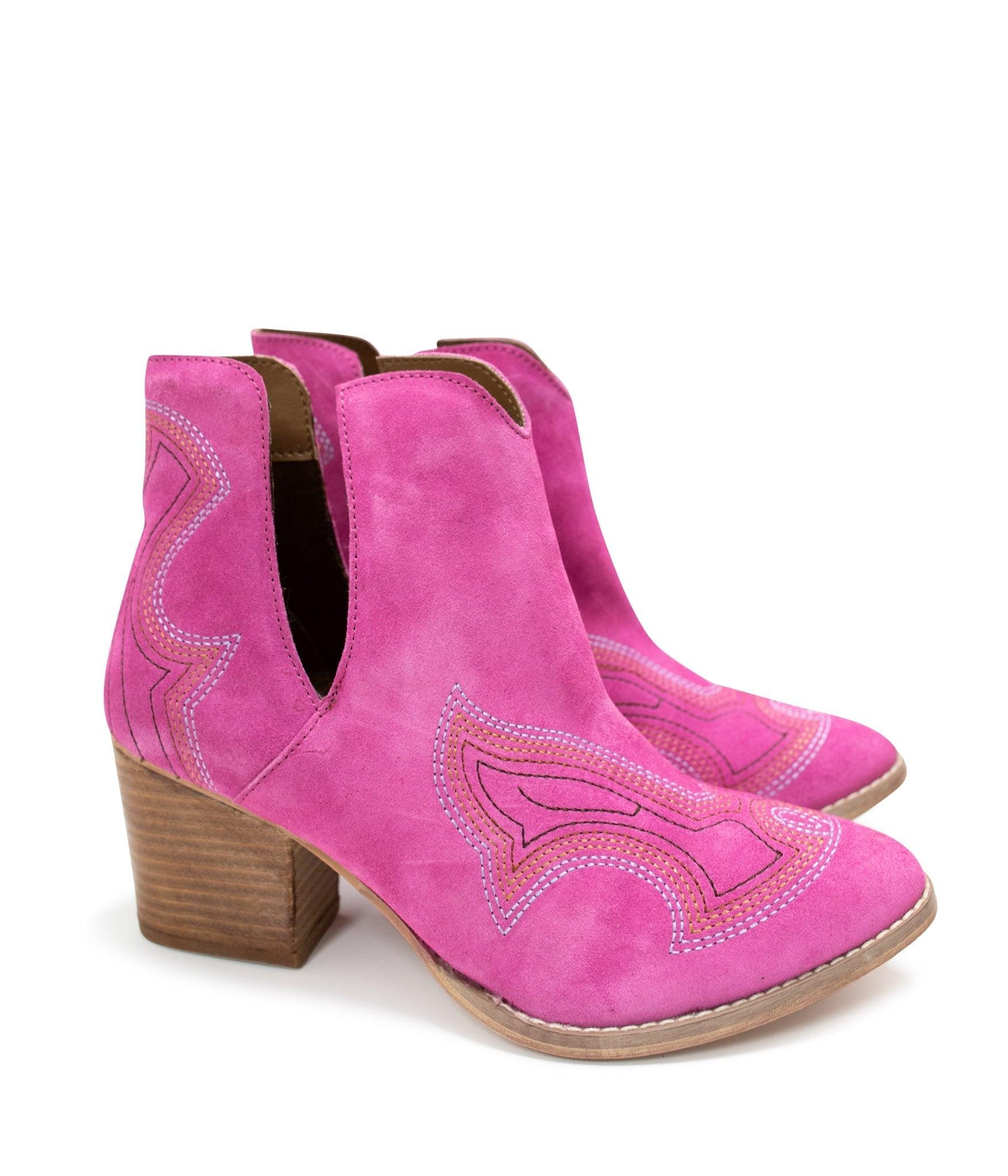 Journee Ankle Boots in Magenta (Online Exclusive) Product Image