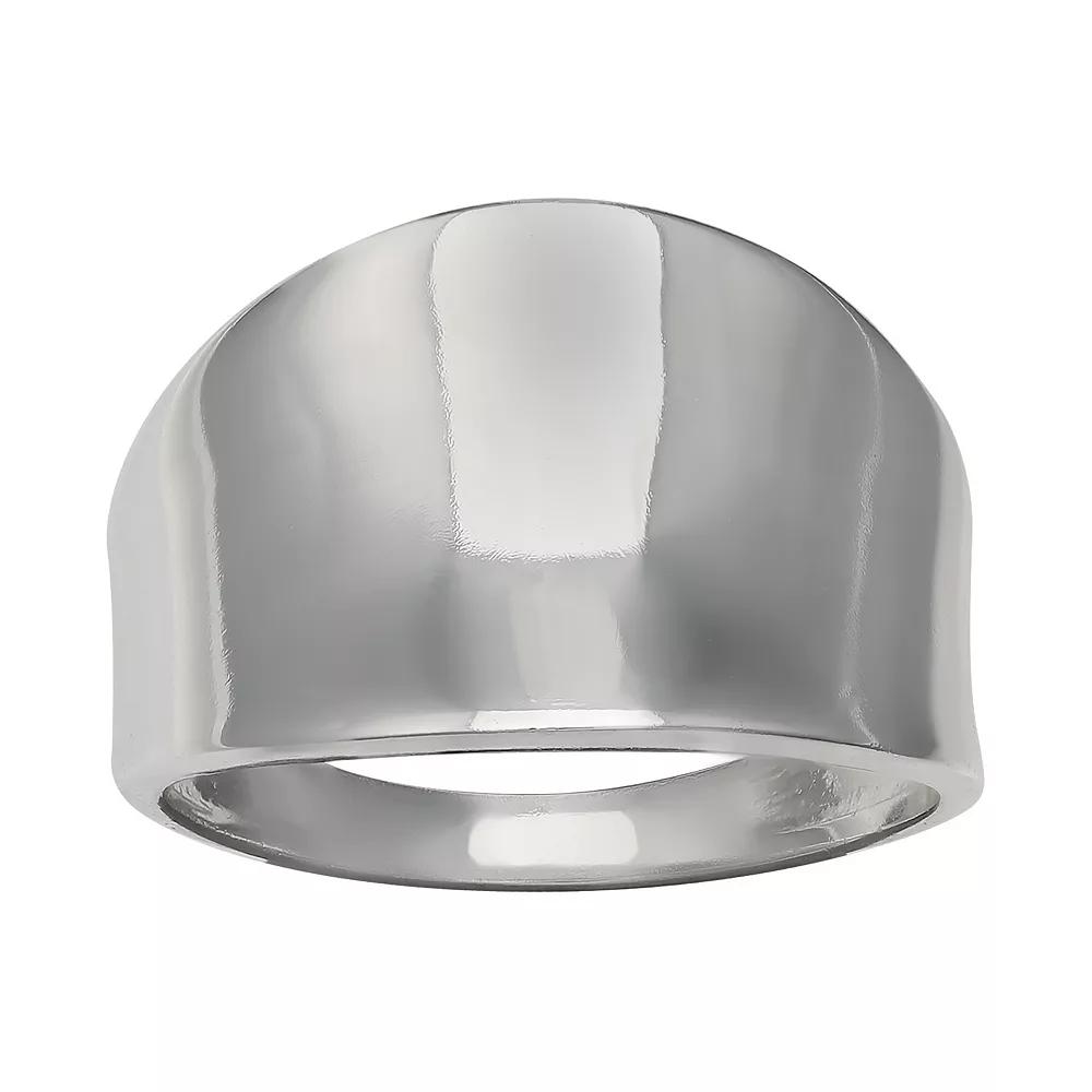 PRIMROSE Sterling Silver Polished Concave Ring, Women's, Size: 9 Product Image