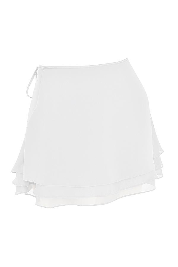 Clarice  white floaty layered mini skirt Product Image