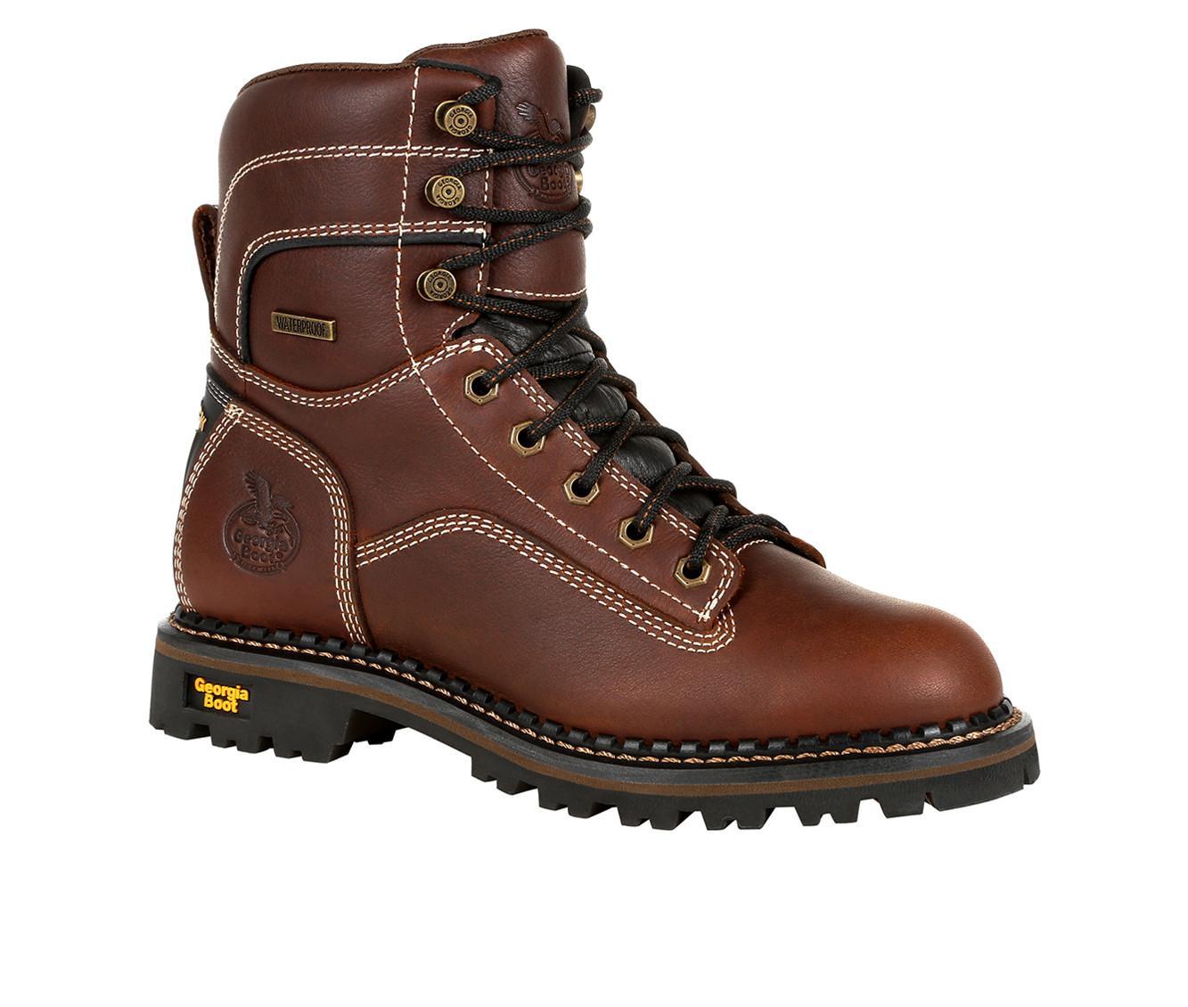 Women's Georgia Boot AMP LT Logger Alloy Toe Waterproof Low Heel Work Boots Product Image