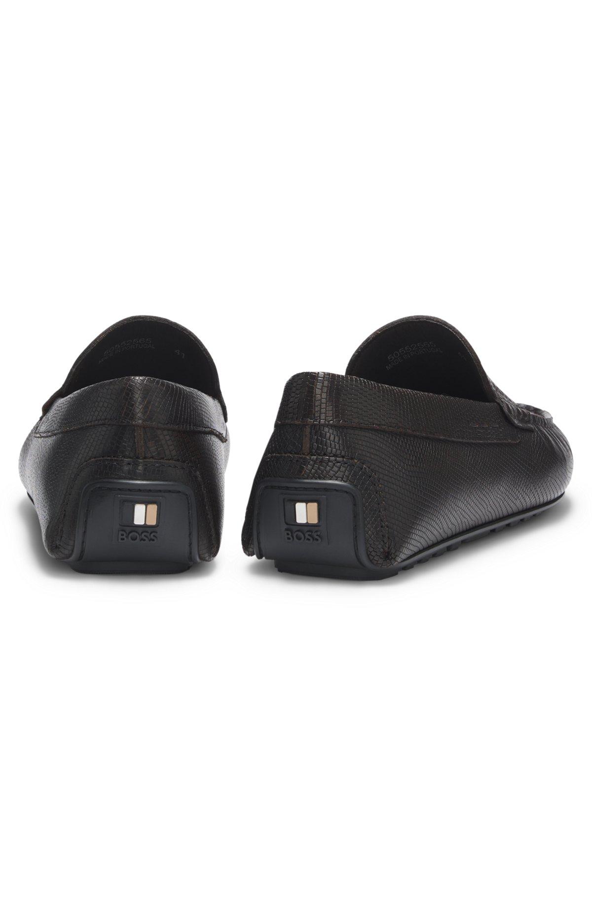 Driver-sole moccasins in printed leather Product Image