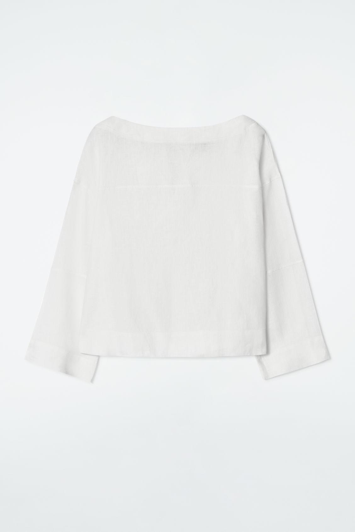 TIE-DETAIL LINEN BLOUSE Product Image