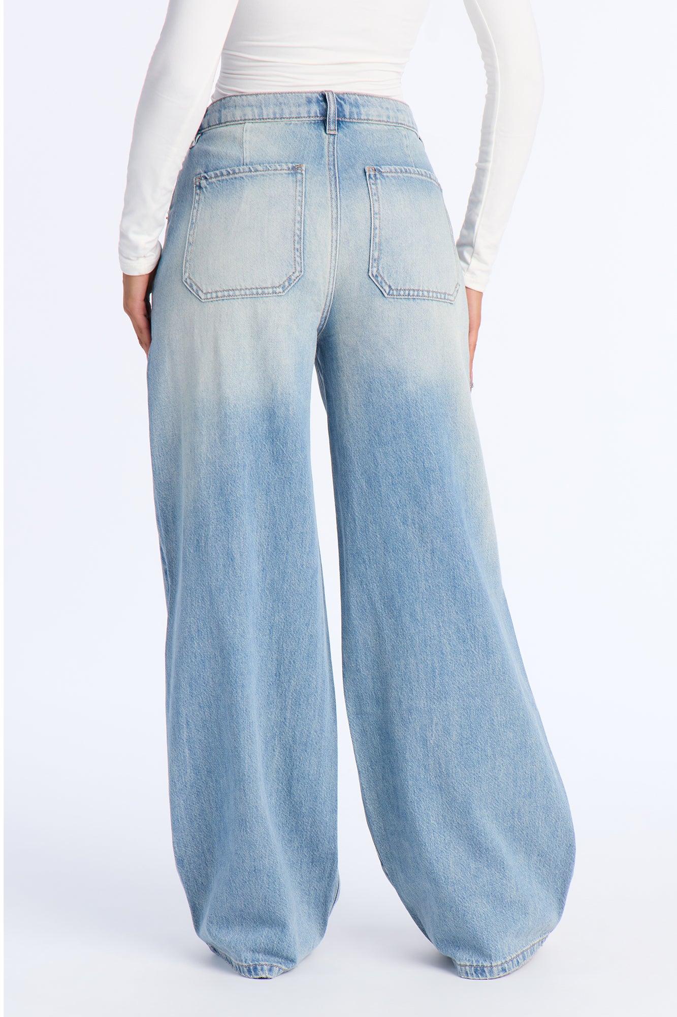 On The Low Wide Leg Jeans - Light Wash Female Product Image