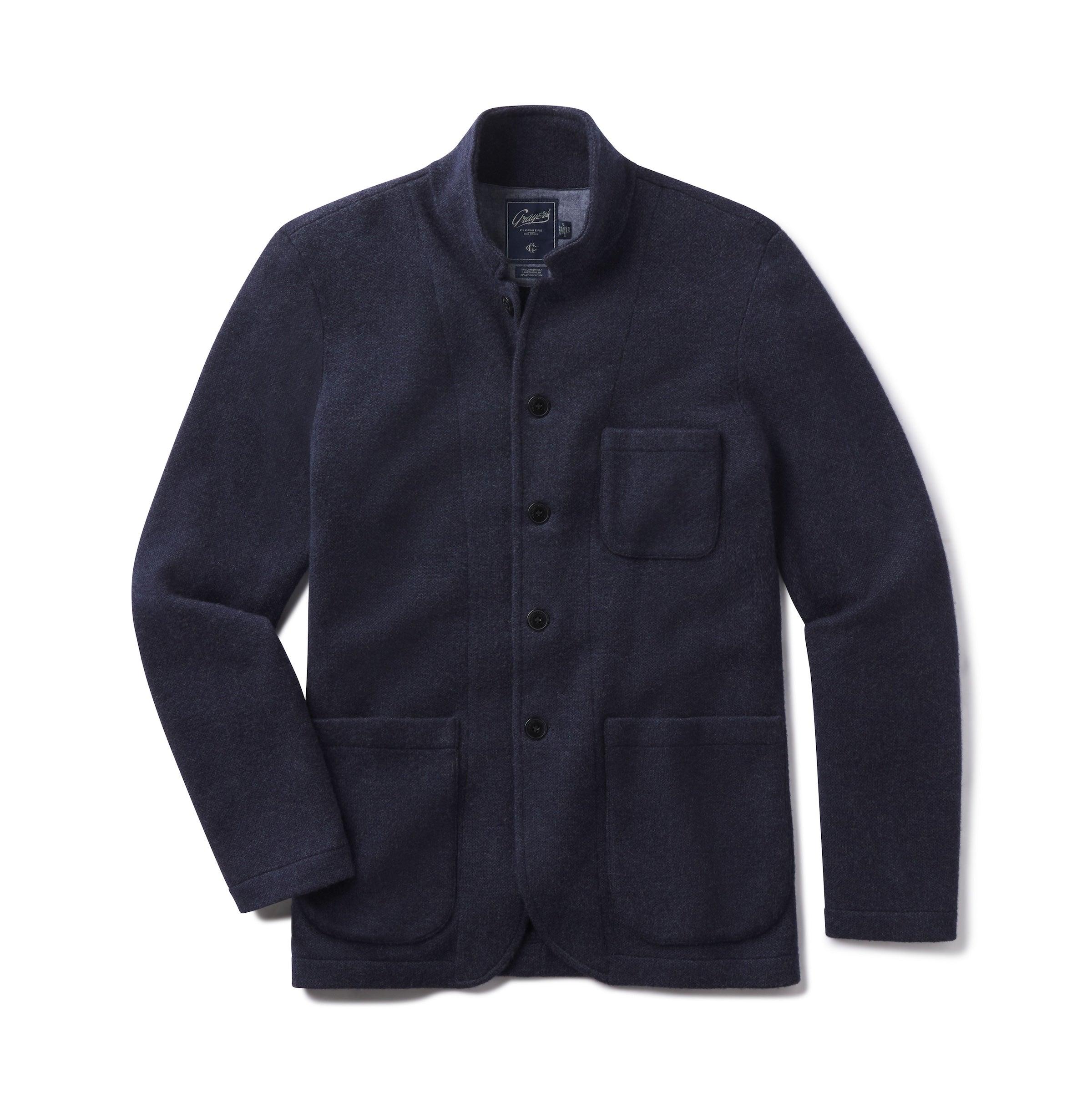 Nelson Jacquard Swacket - Navy Product Image
