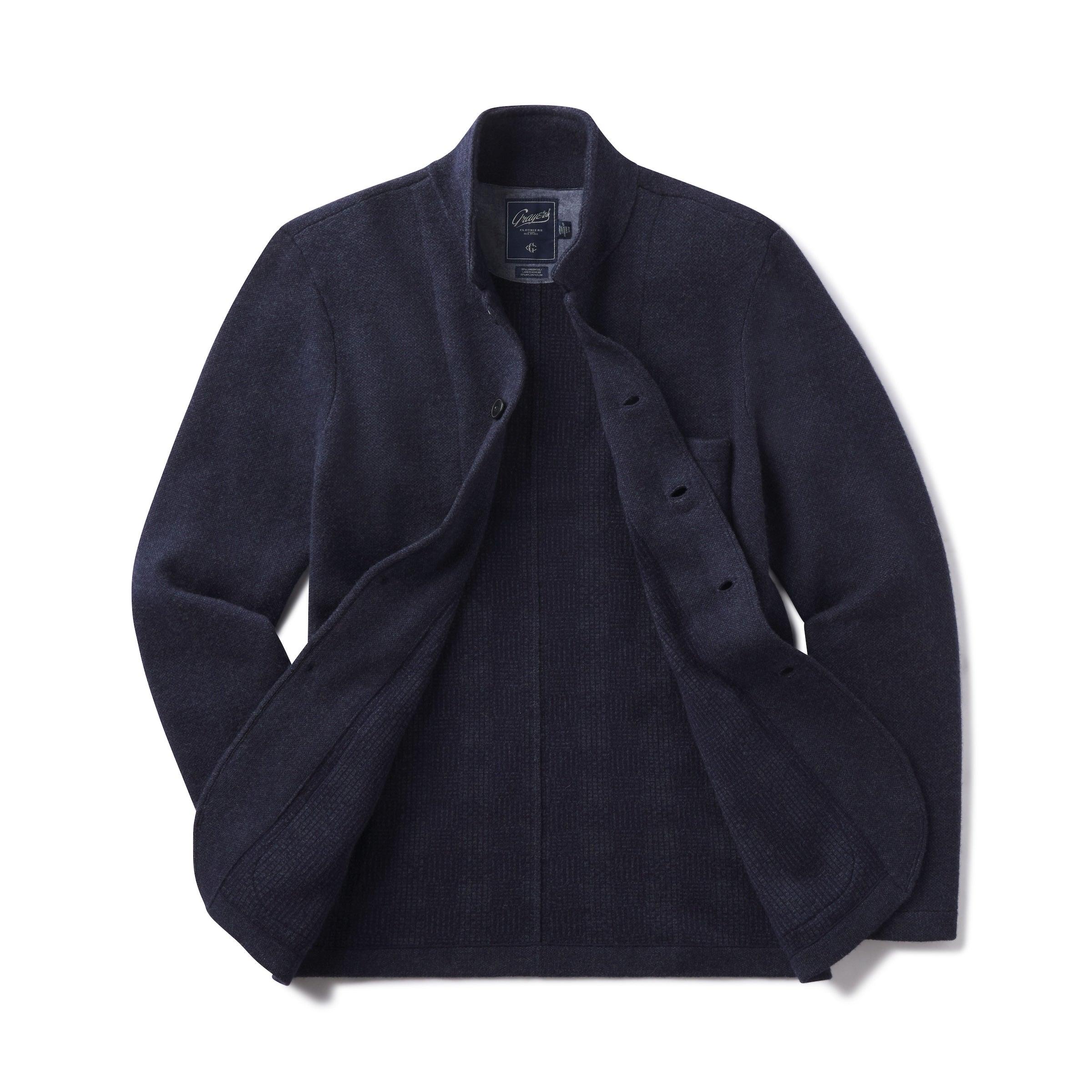 Nelson Jacquard Swacket - Navy Product Image