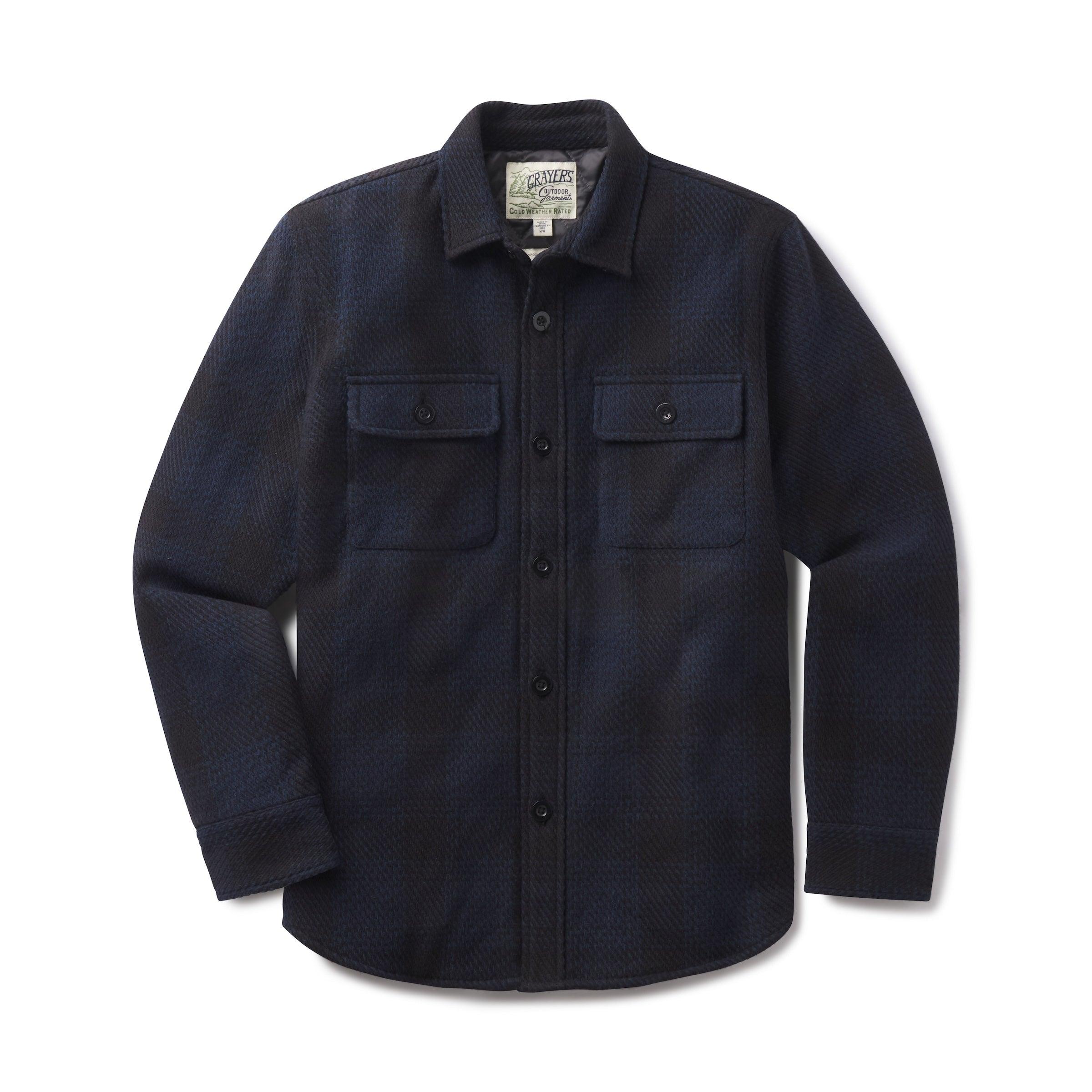Brawny Twill Quilted Shirt Jacket - Navy Product Image