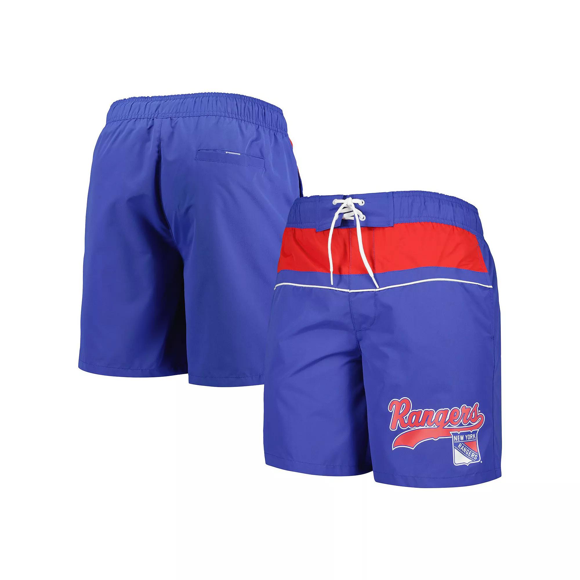 Men's Starter Blue New York Rangers Freestyle Volley Swim Shorts, Size: Medium, Ran Blue Product Image