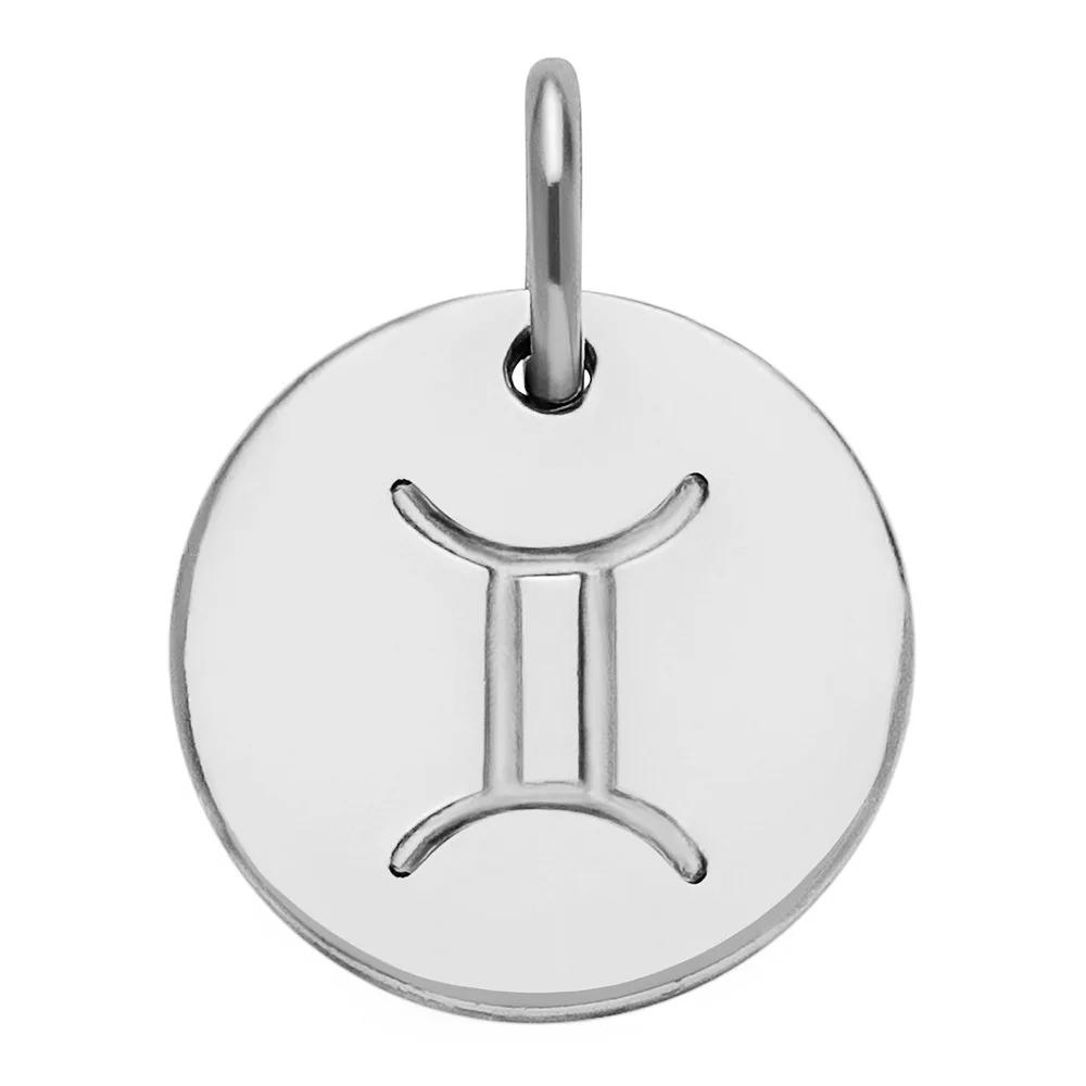 PRIMROSE Sterling Silver Etched Zodiac Disc Charm, Women's, Sterling Pisces Product Image