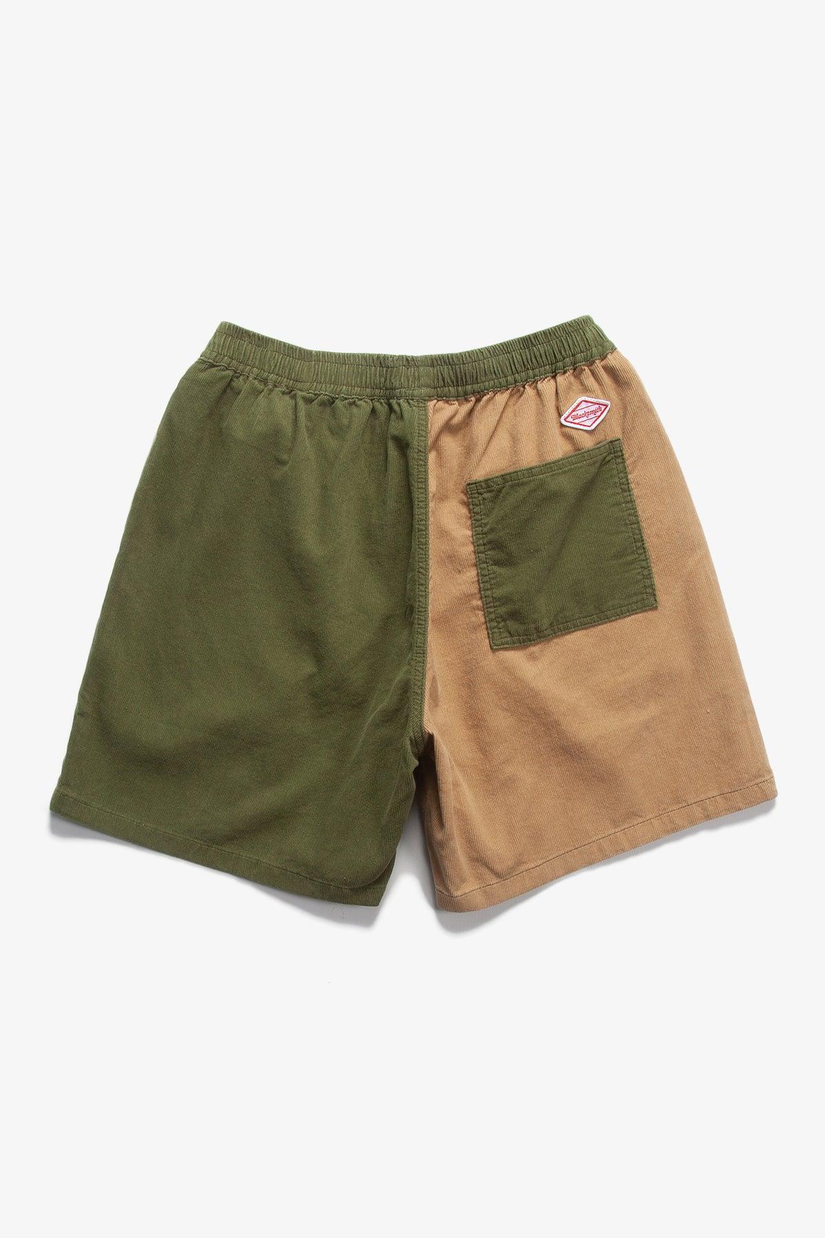 Blacksmith - Corduroy Easy Shorts - Olive/Tan Product Image