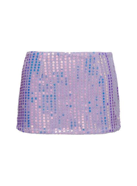 Headliner Shimmer Mini Skirt Purple Product Image