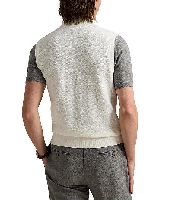Polo Ralph Lauren Mesh-Knit Full-Zip Sweater Vest Product Image