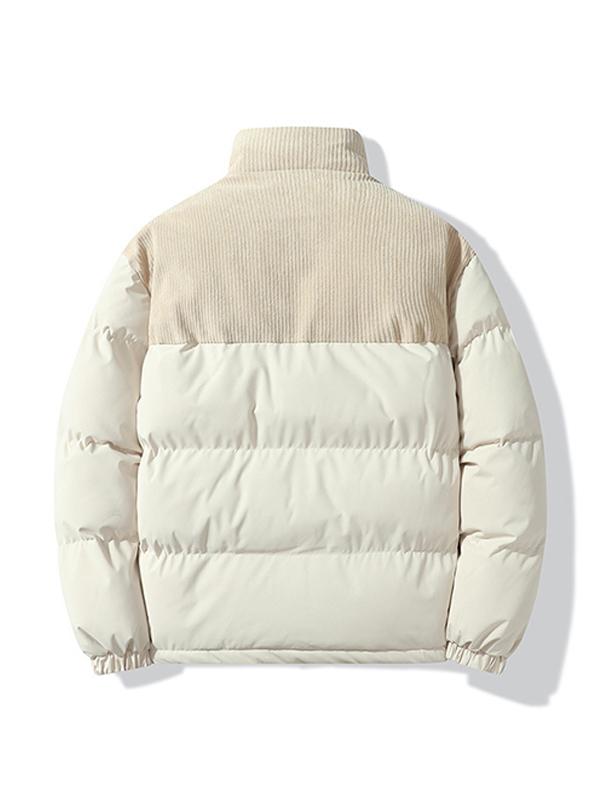 Men's Corduroy Splice Zip Up Jacket Product Image