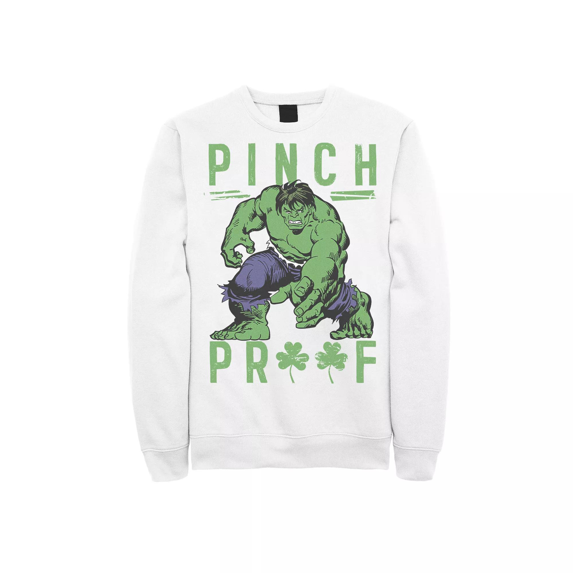 Men's Marvel St. Patty's Vintage Hulk Pinch Proof Graphic Fleece Pullover,  Product Image