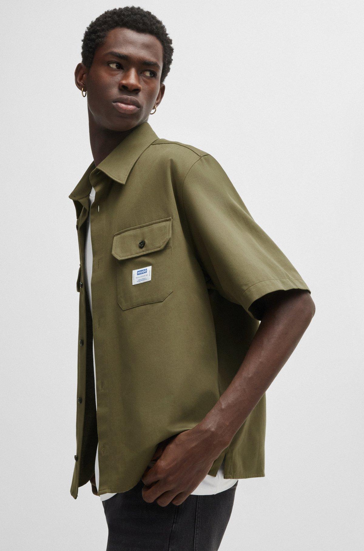 Oversized-fit shirt in cotton twill Product Image