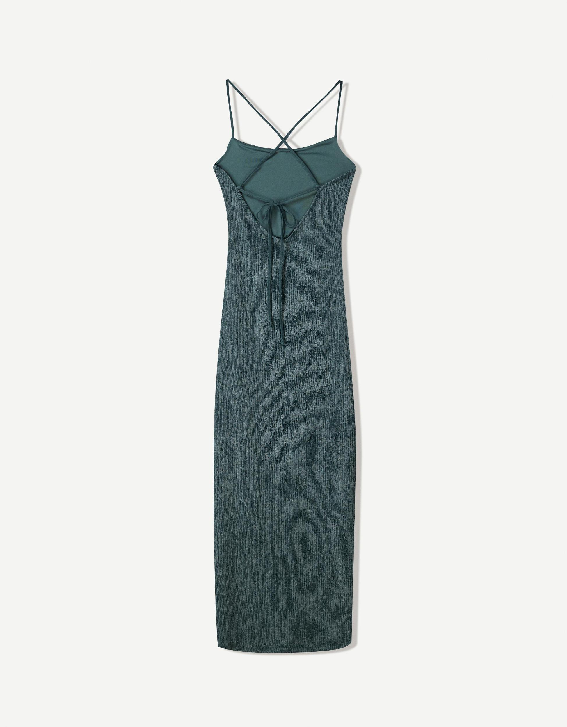 Rustic midi dress with straps Product Image