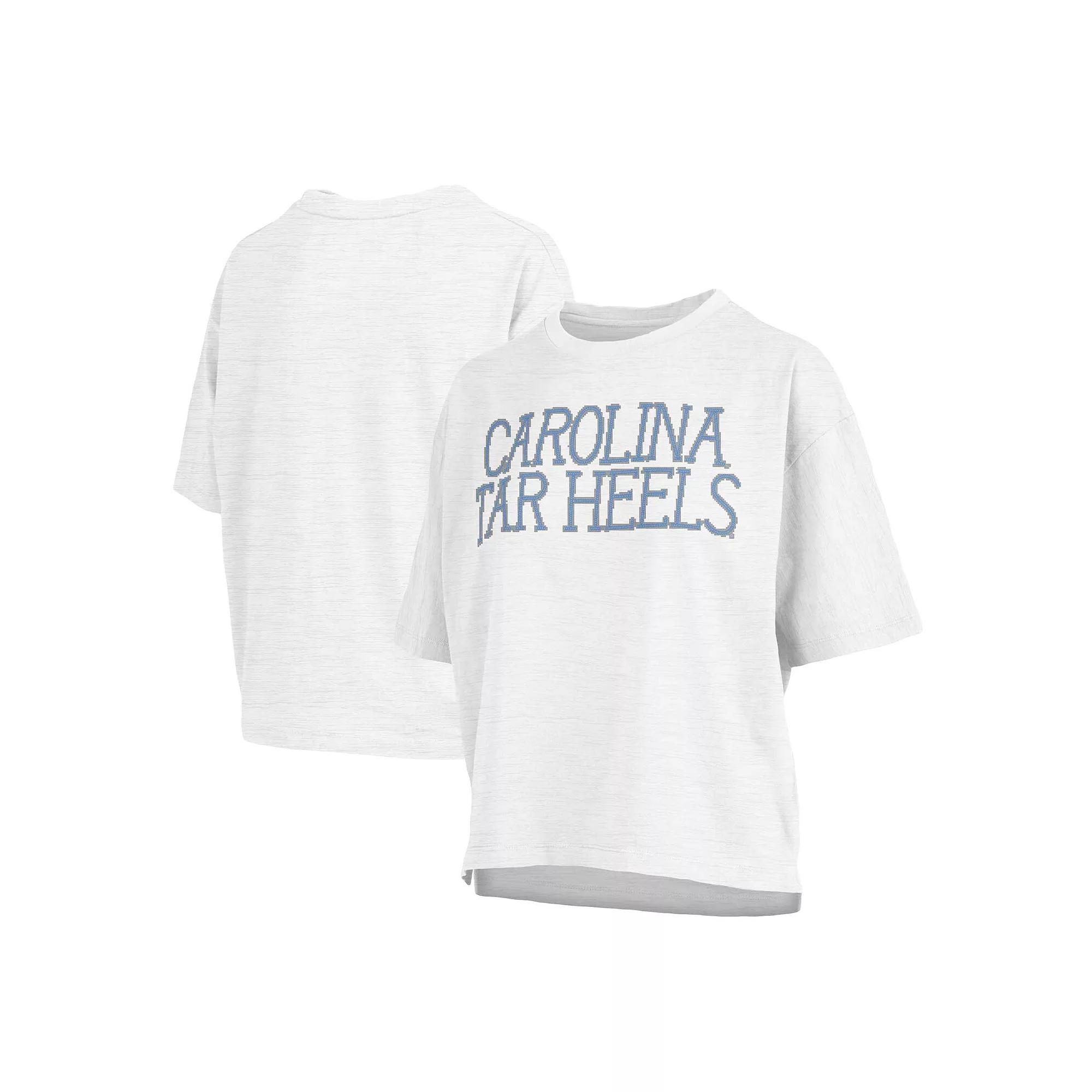 Women's Pressbox White North Carolina Tar Heels Motley Crew Chain Stitch Slub Waist Length Boxy T-Shirt, Size: Small Product Image