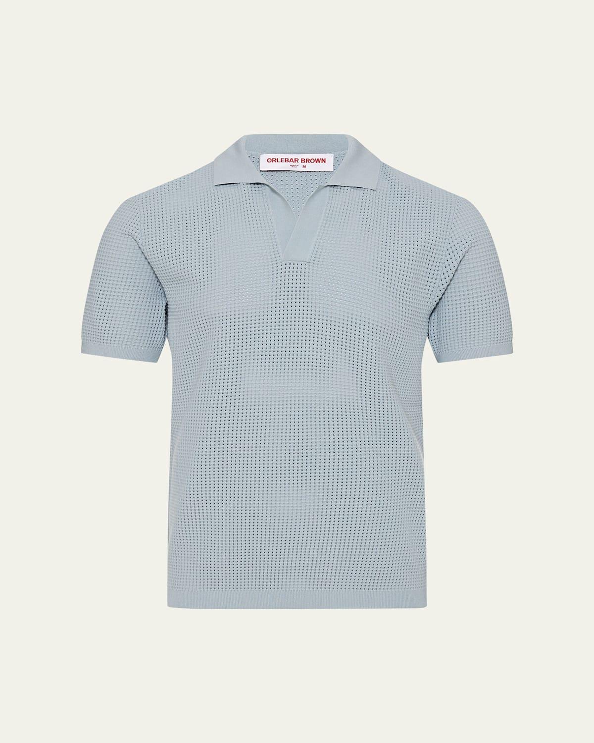 Mens Roddy Waffle Mesh Stitch Short-Sleeve Polo Shirt Product Image