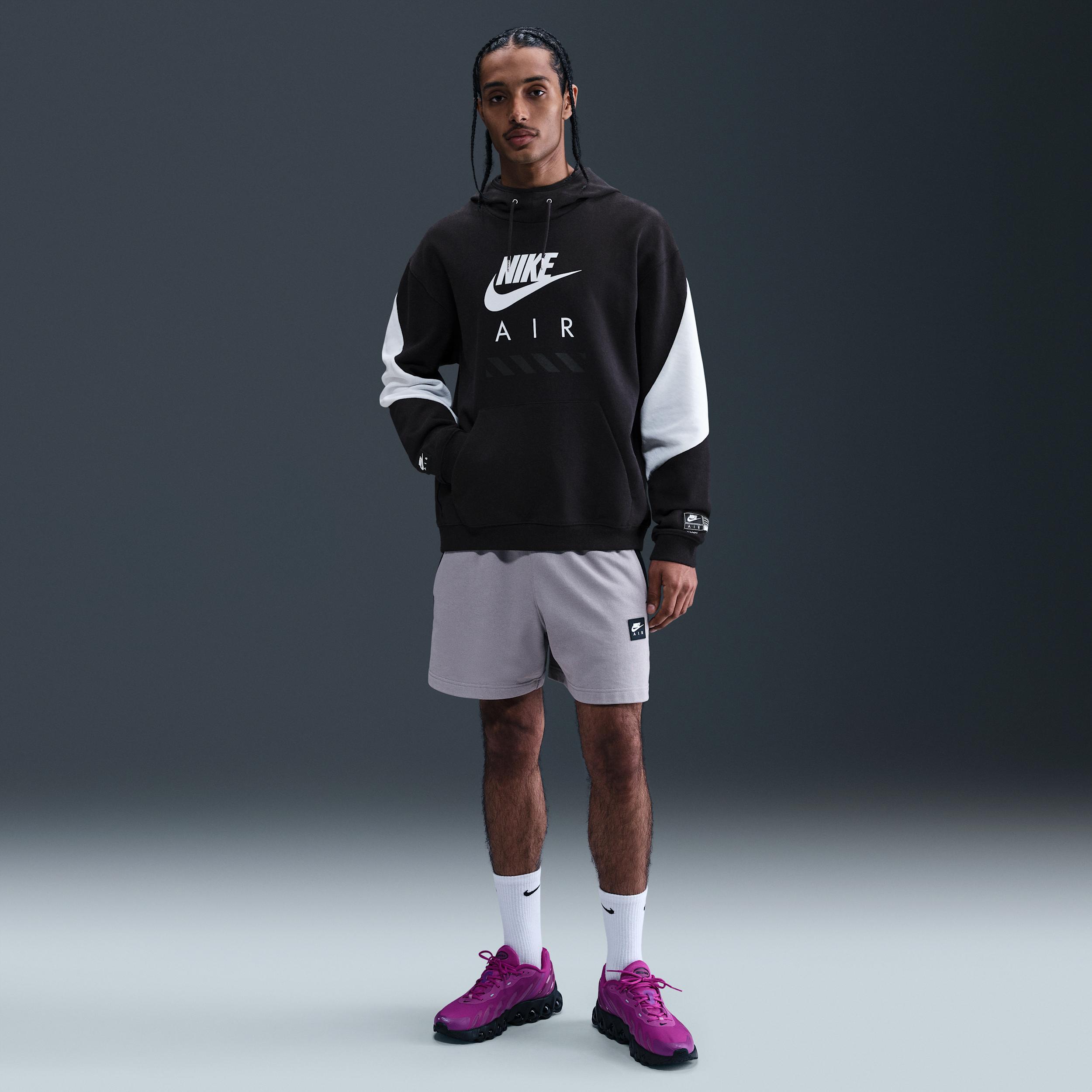 Nike Mens Nike Air Fleece Pullover Hoodie BFT - Mens Black/White/White Product Image