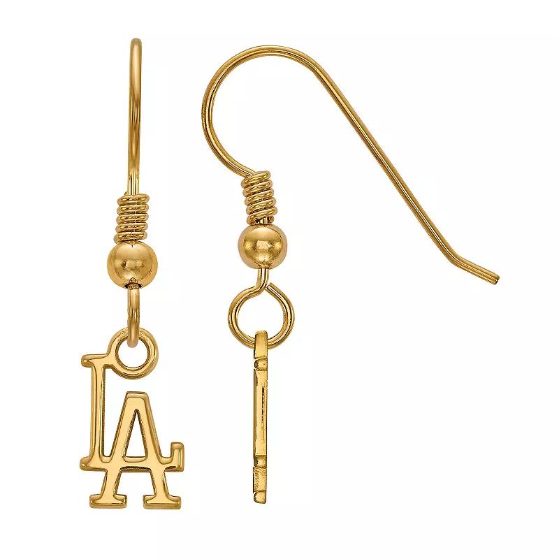LogoArt Sterling Silver Los Angeles Dodgers Extra-Small Dangle Earrings, Women's, Size: 28 mm, Gold Tone Product Image