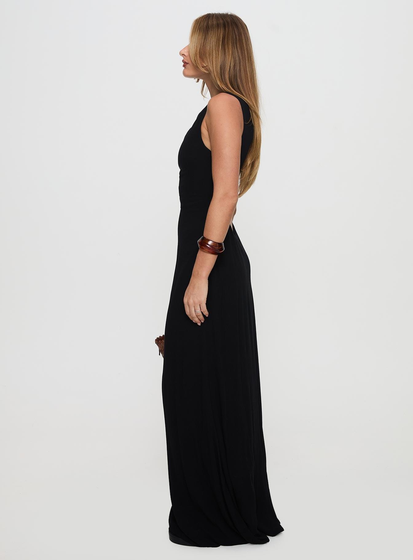 Ace Of Hearts Backless Maxi Dress Black Product Image