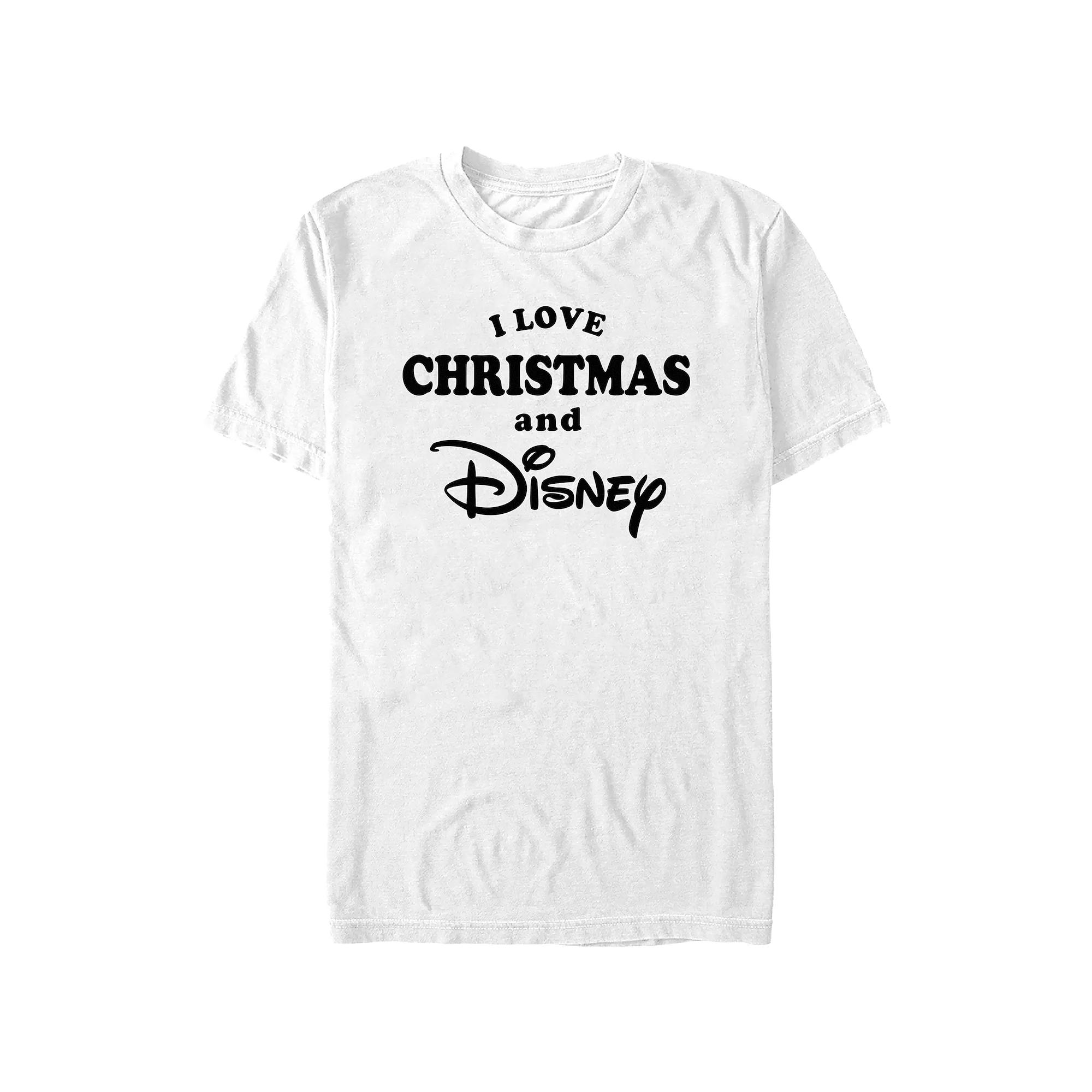 Disney's Disney Logo I Love Christmas And Disney Men's Graphic Tee,  Product Image