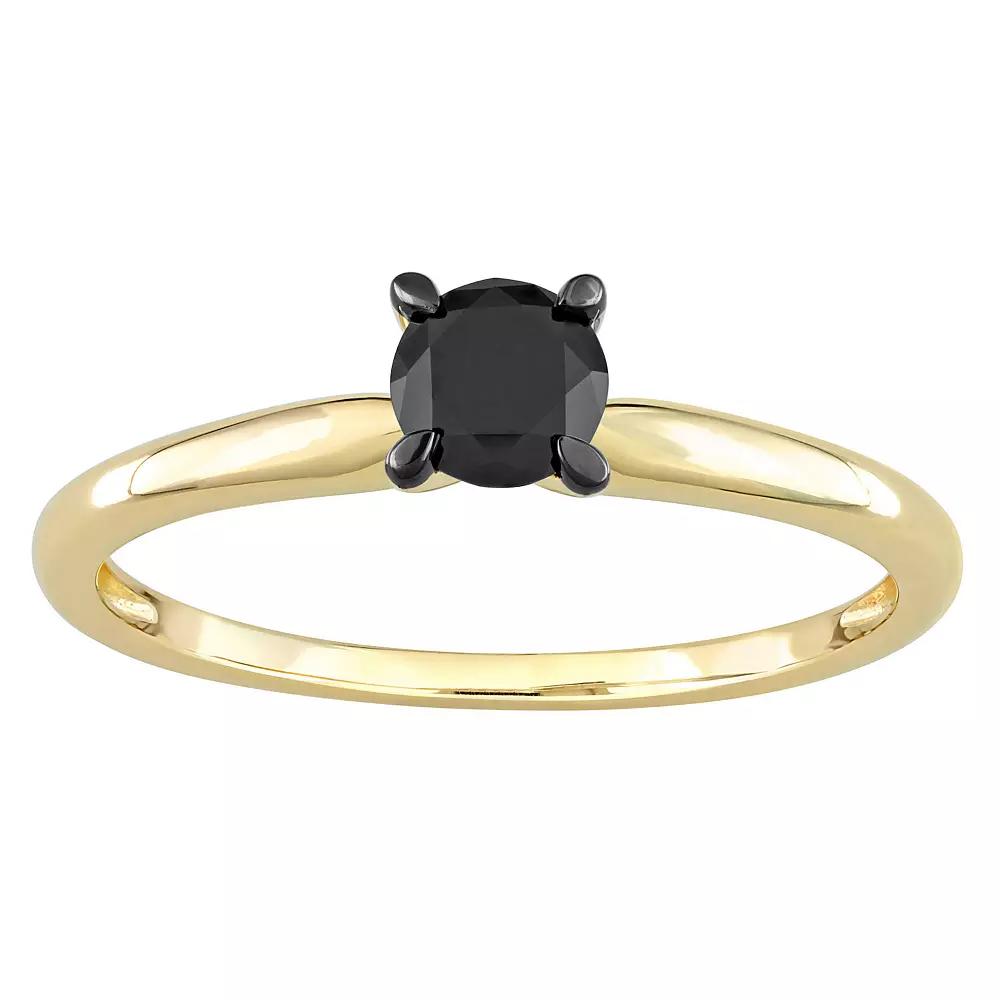 Stella Grace 14k Gold 1/2 Carat T.W Black Diamond Solitaire Ring, Womens Product Image