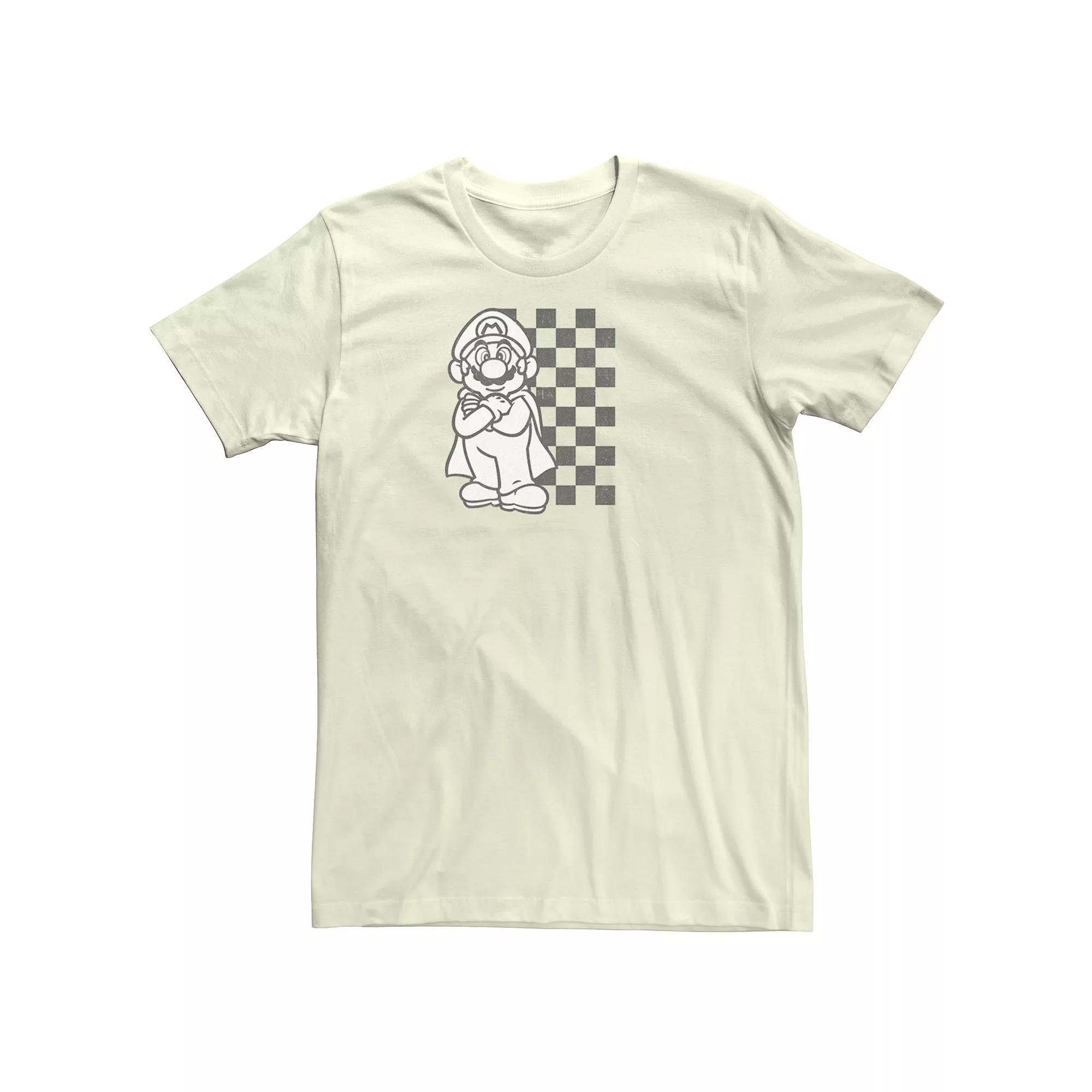 Men's Nintendo Mario Kart Checkered Backdrop Portrait Tee,  Product Image