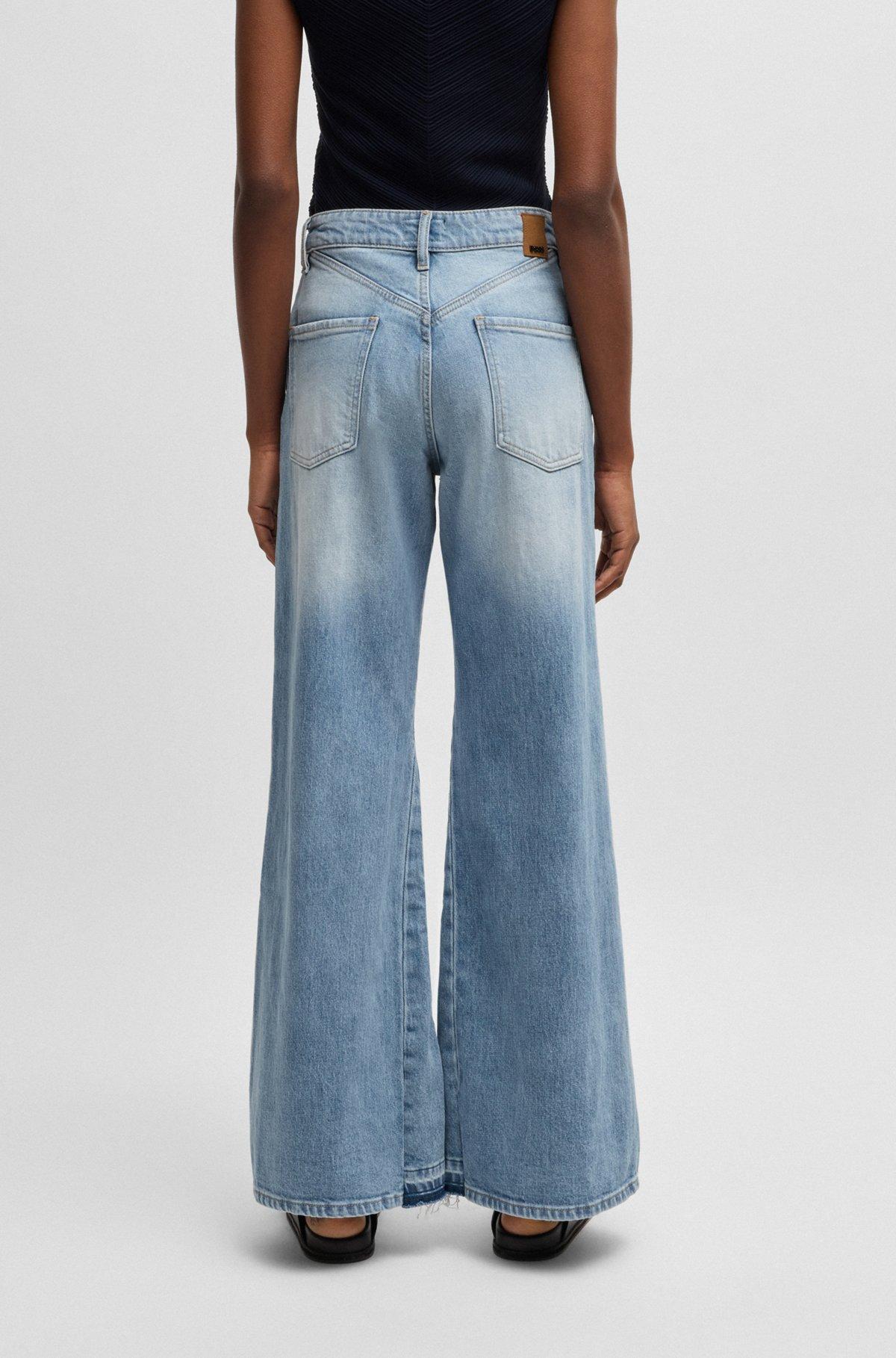 Flared-leg jeans in blue comfort-stretch denim Product Image