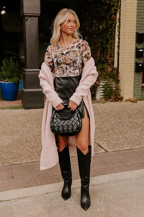 Posh Mindset Floral Mesh Top in Olive Product Image