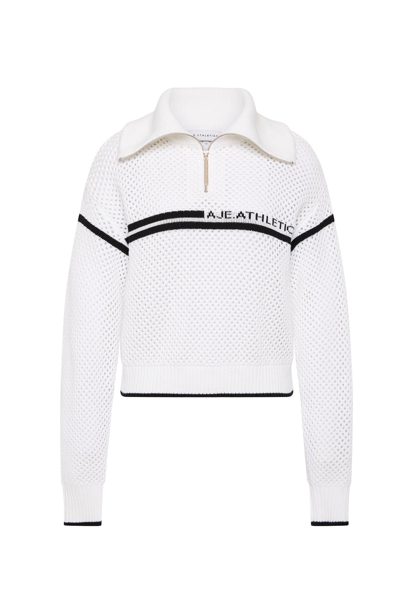 Contrast Zip Knit Jumper 414-WHITE / 14 Product Image