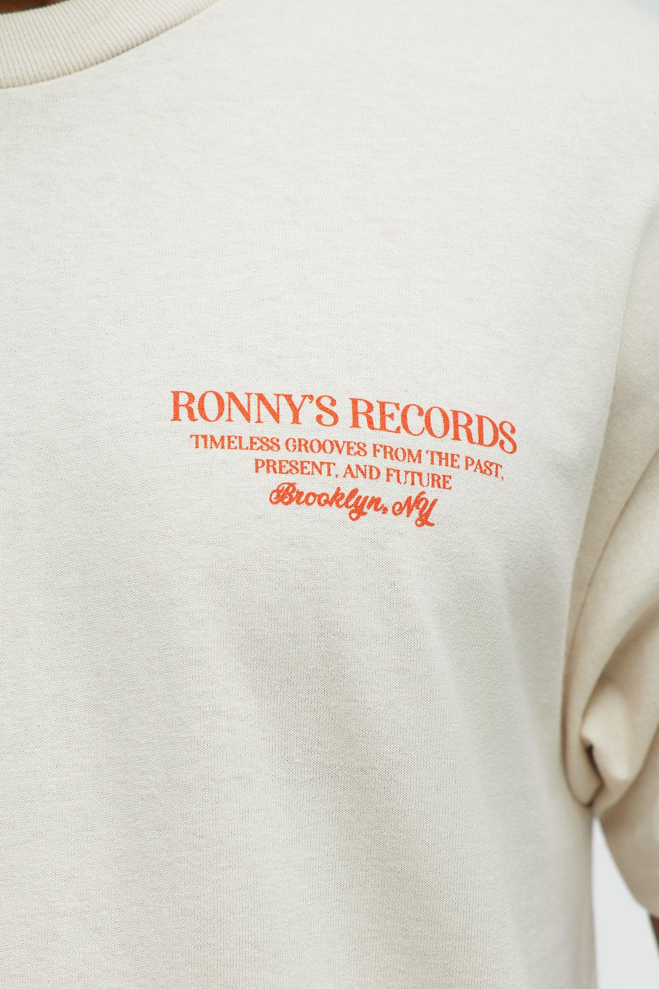 Ronny's Records NYC Short Sleeve Tee - Cream Male Product Image