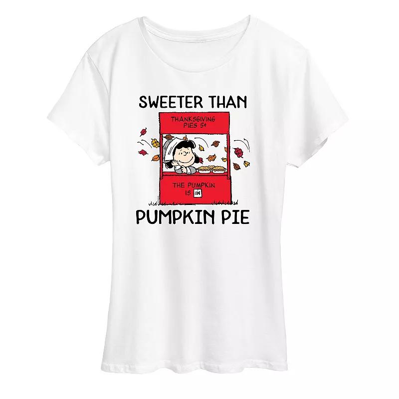 Women's Peanuts Lucy Pumpkin Pie Graphic Tee, Girl's,  Product Image