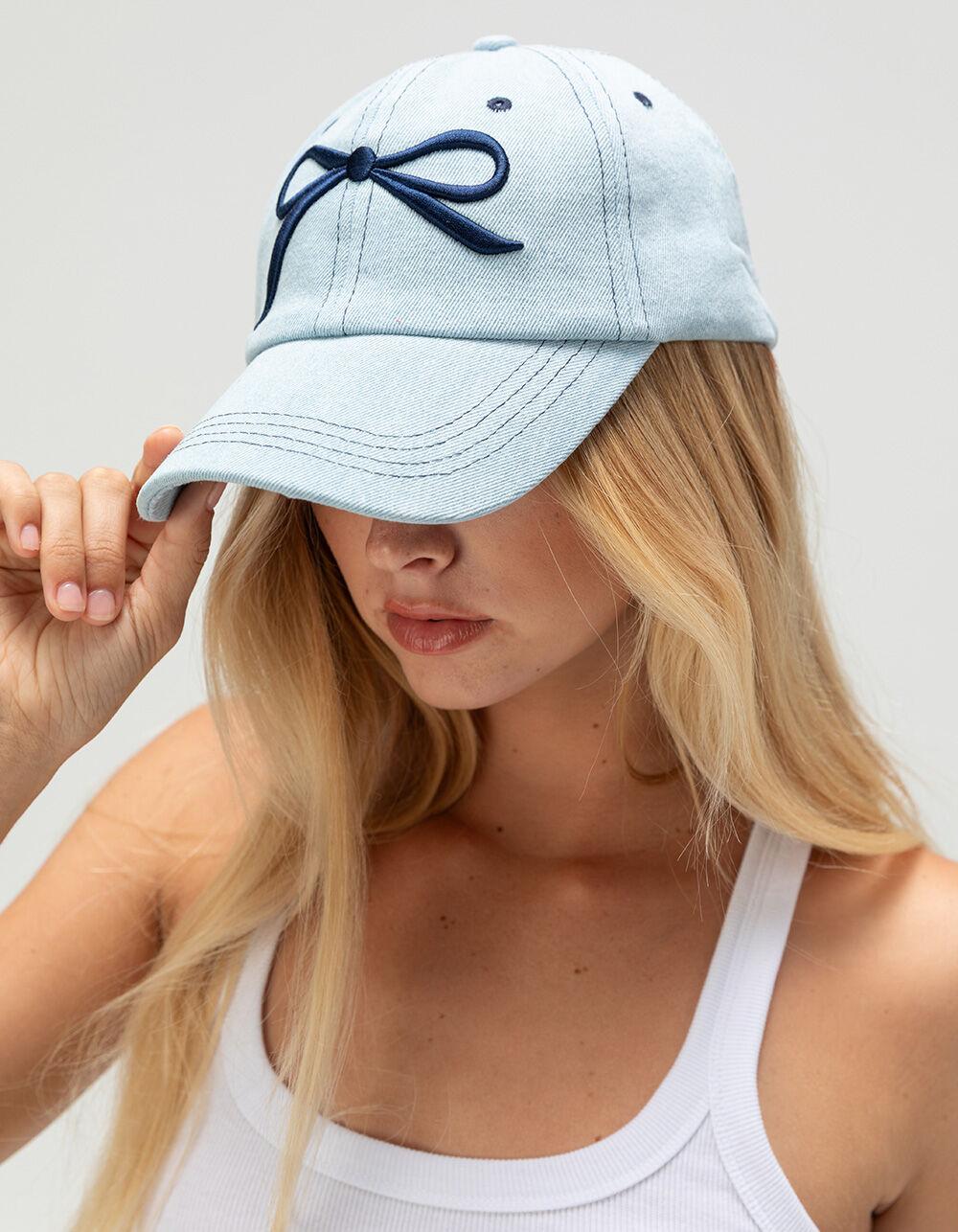 Bow Womens Strapback Hat - DENIM Product Image