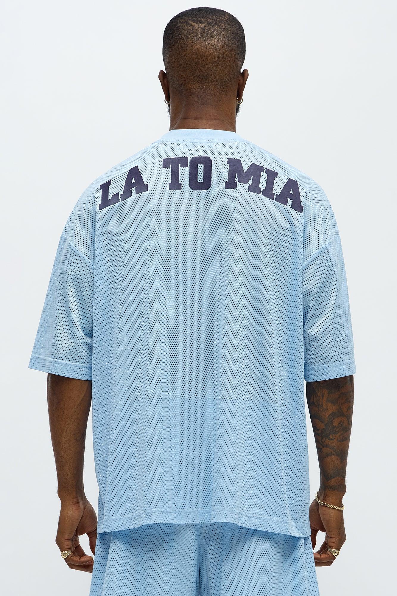 Regular Fit LA To MIA Tshirt - Blue Male Product Image