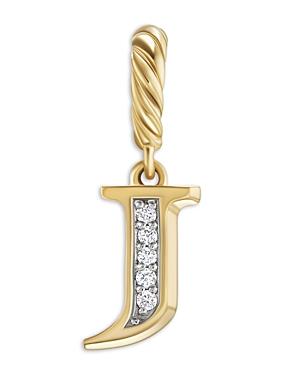 Womens Pav Initial Pendant in 18K Yellow Gold Product Image