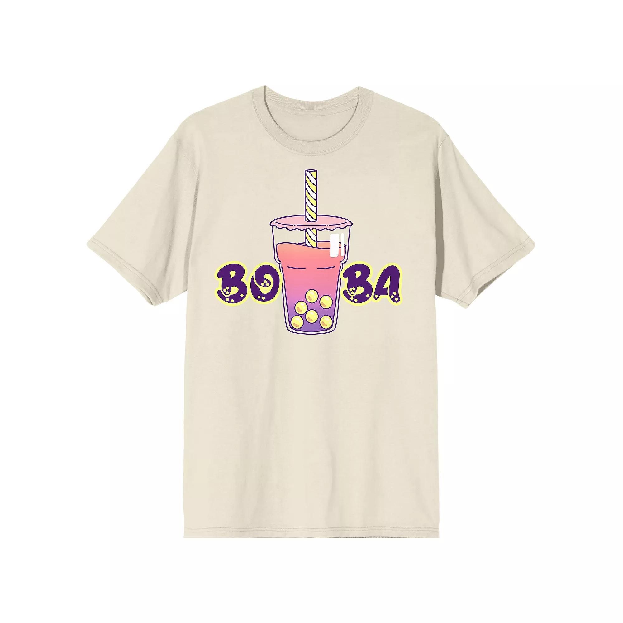 Men's Bobadorable Pink & Purple Boba Drink Tee,  Product Image