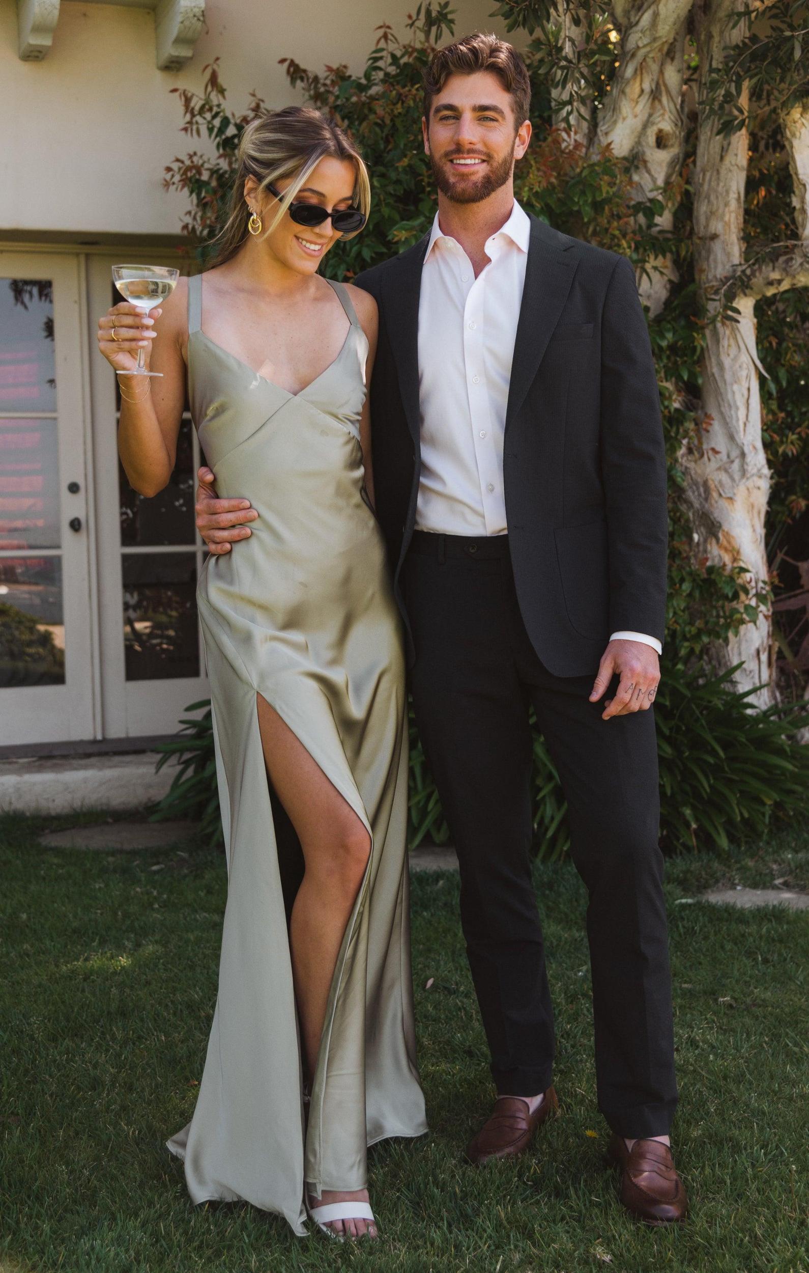 Anderson Maxi Dress ~ Moss Green Luxe Satin Product Image