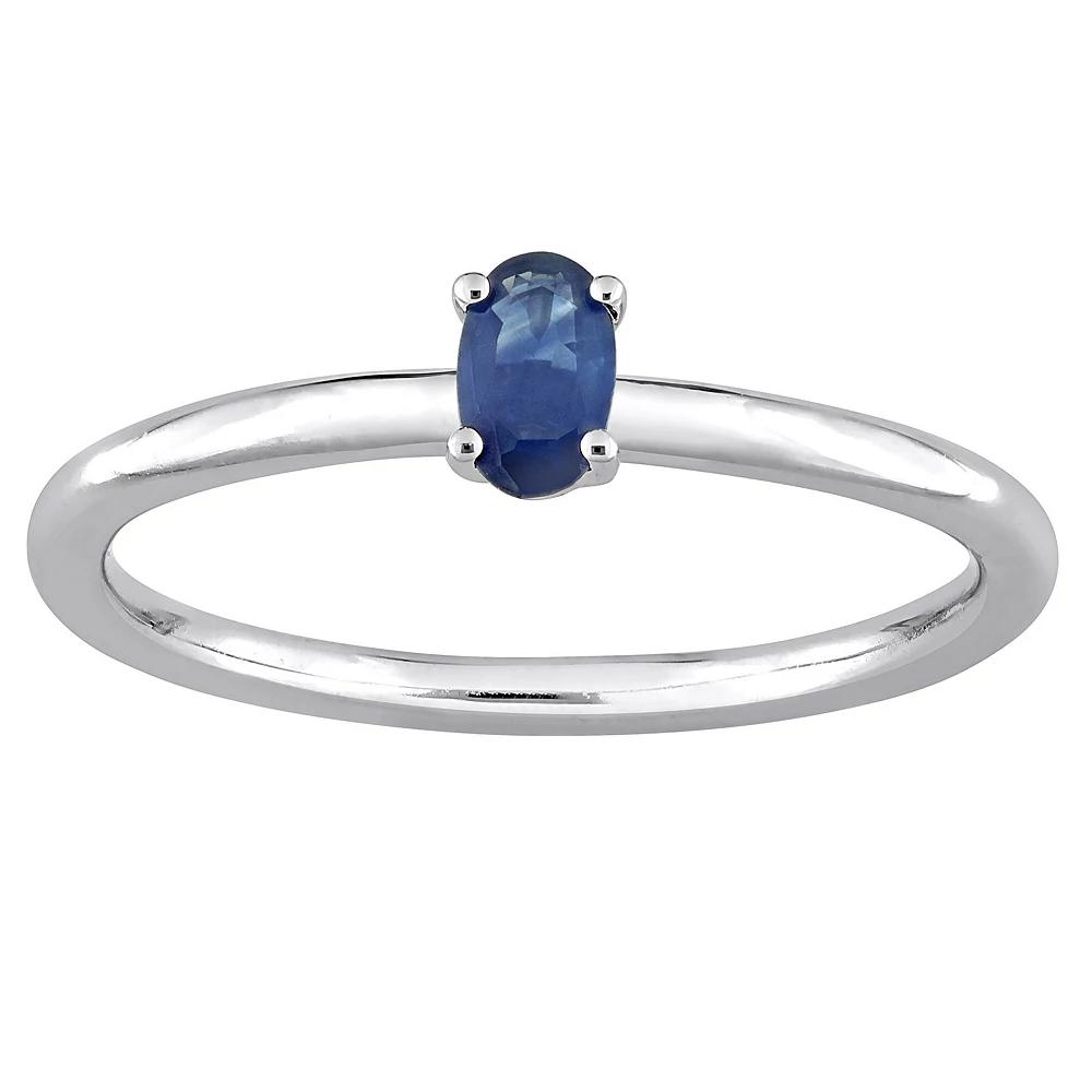 Stella Grace 10k White Gold Sapphire Stackable Ring, Women's, Size: 9.50 Product Image