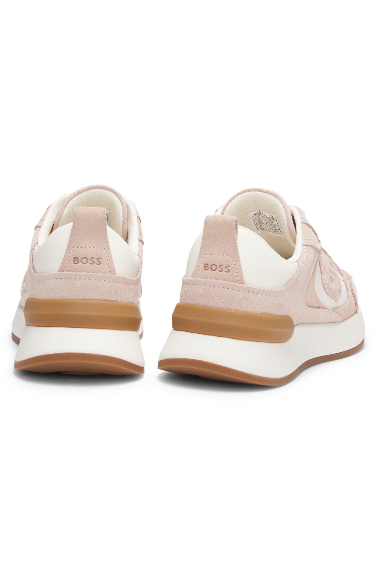 Suede-trim trainers with Double B monogram Product Image