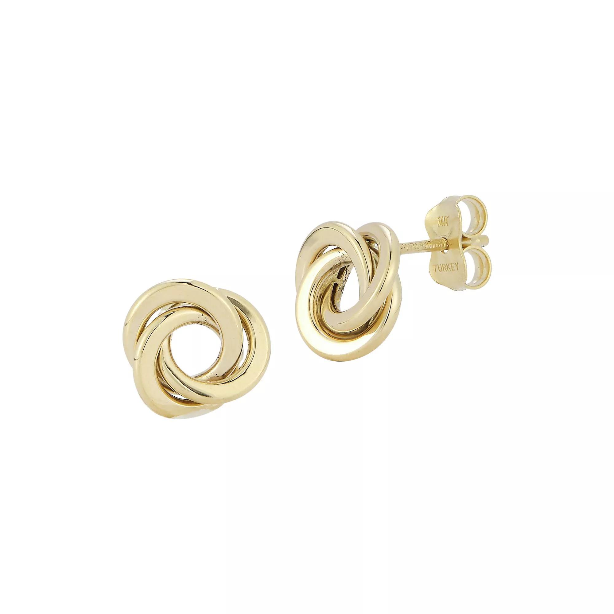 LUMINOR GOLD 14k Gold Love Knot Stud Earrings, Women's Product Image