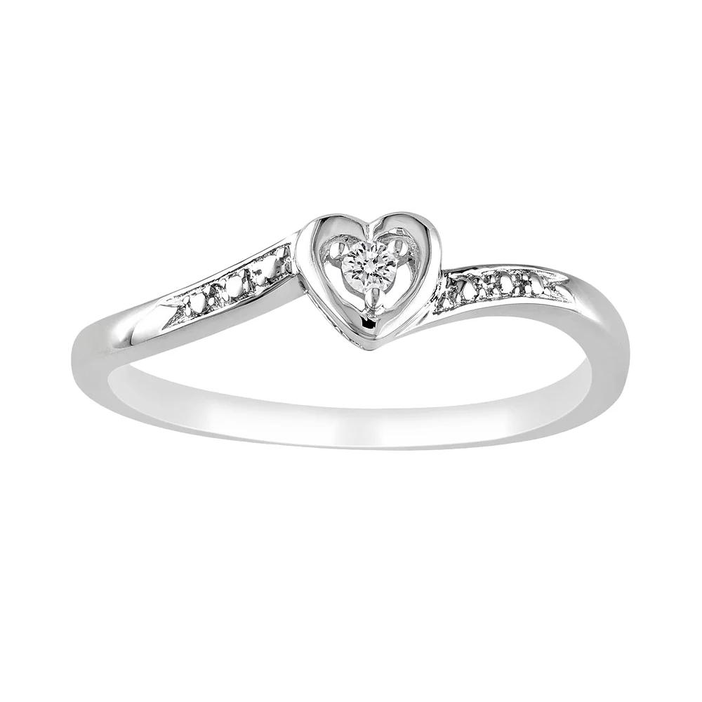 Stella Grace Sterling Silver Diamond Accent Heart Ring, Women's,  Product Image