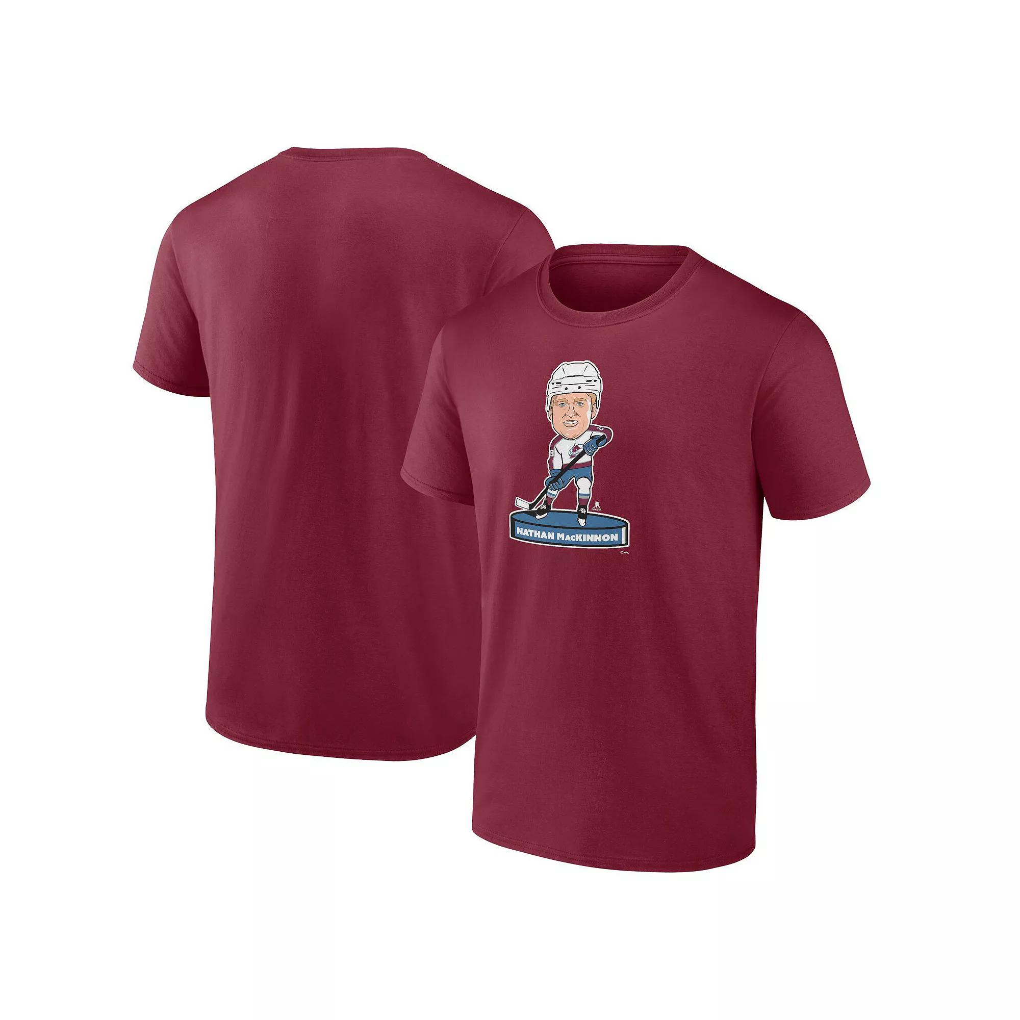 Men's Fanatics Branded Nathan MacKinnon Burgundy Colorado Avalanche Player Bobblehead T-Shirt,  Product Image