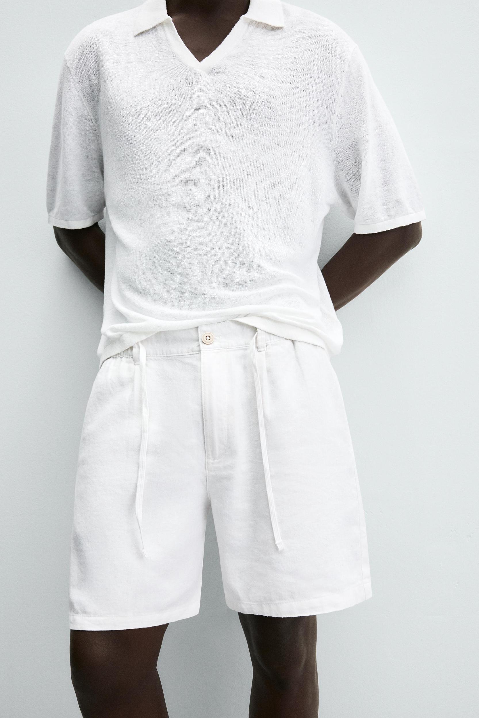 LINEN BLEND SHORTS Product Image