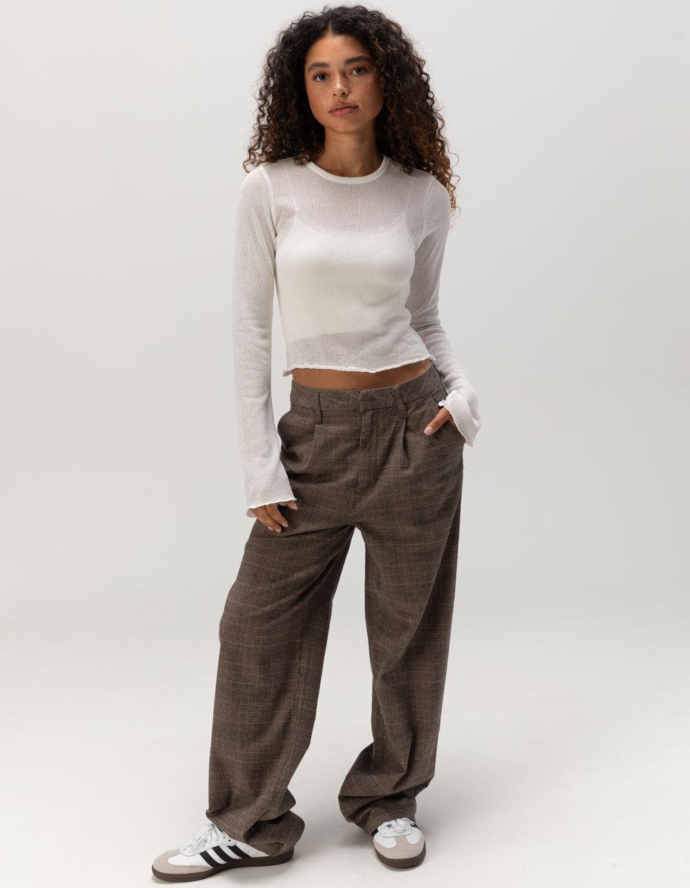 BRIXTON Sheer Knit Womens Long Sleeve Top - WHITE Product Image