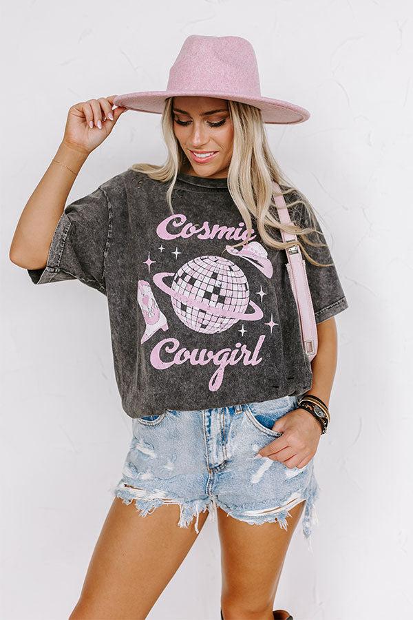 Cosmic Cowgirl Distressed Boyfriend Tee Product Image