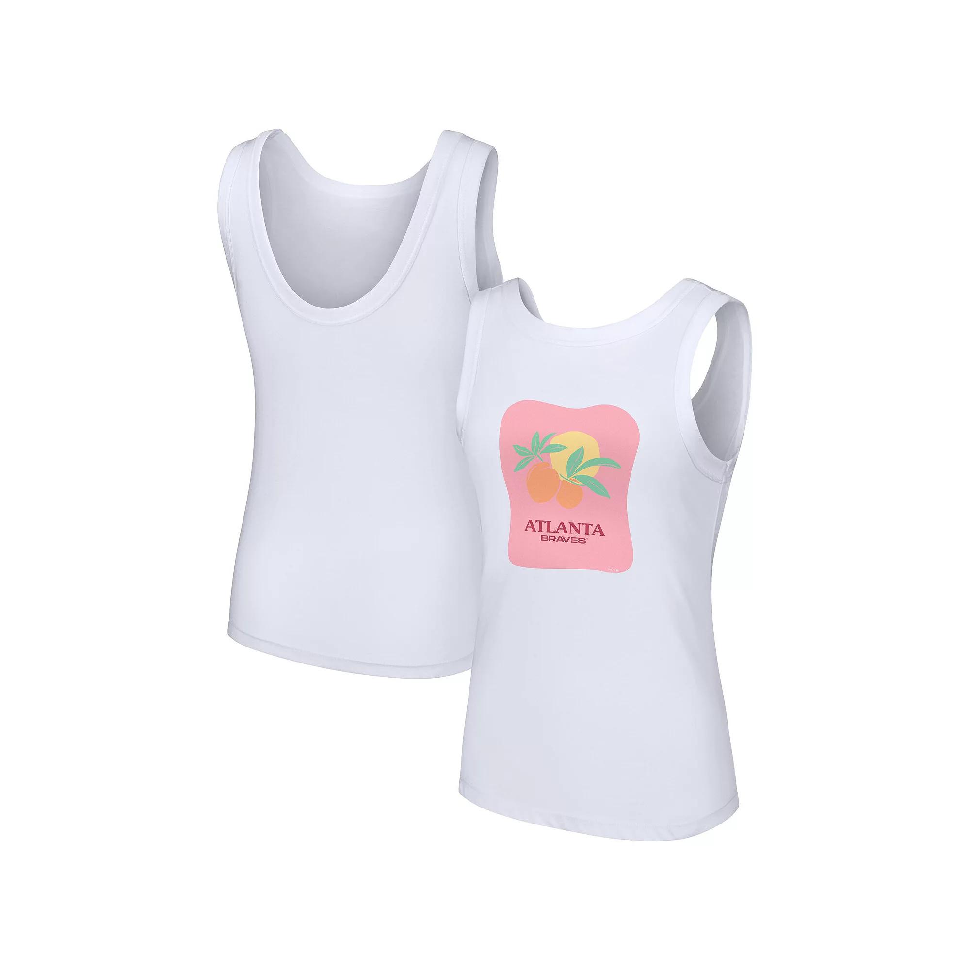 Women's Lusso Style White Atlanta Braves Lindy Tank Top,  Product Image