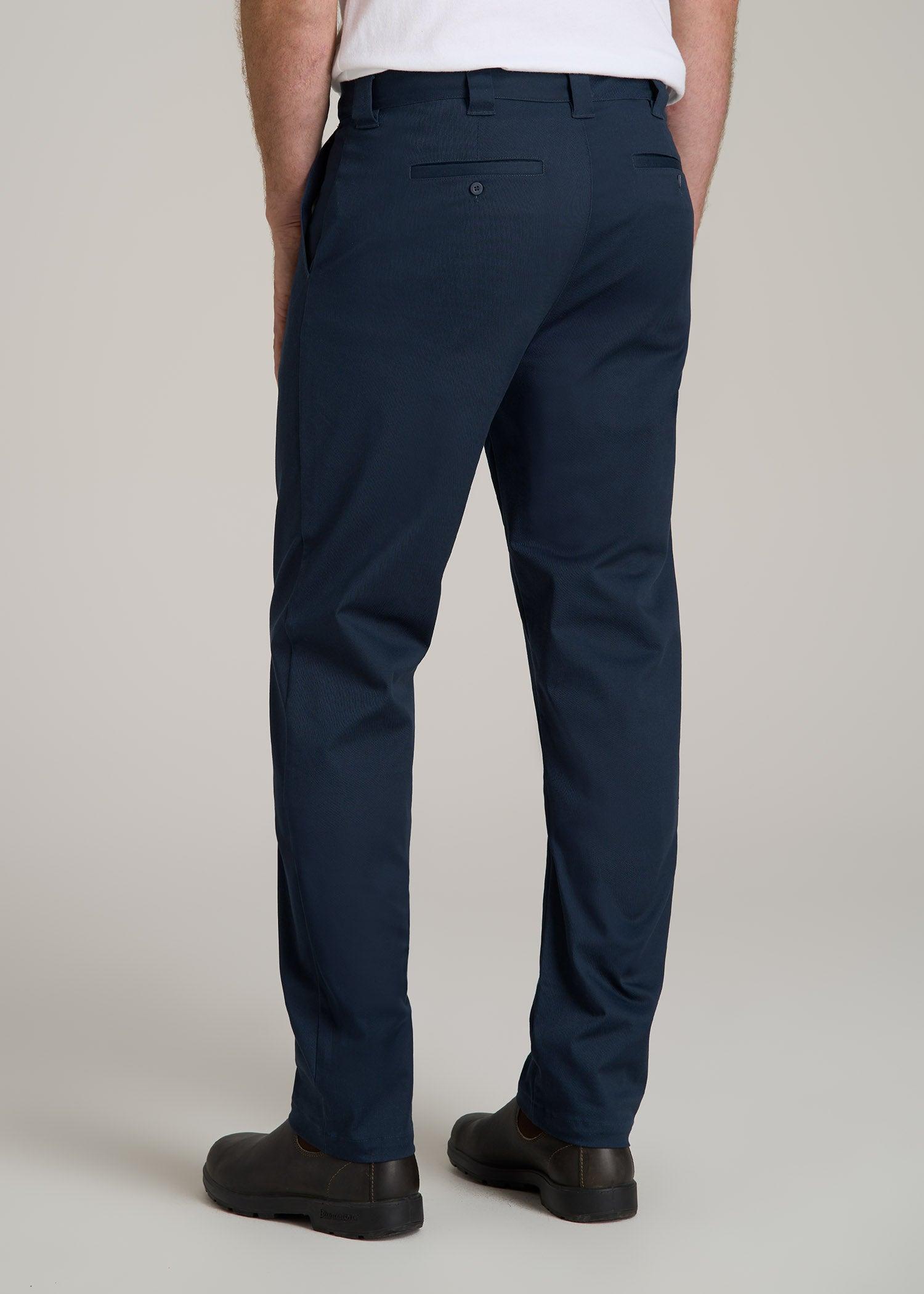 LJ&S Stretch Twill STRAIGHT-LEG Work Pants for Tall Men in Marine Blue Male Product Image