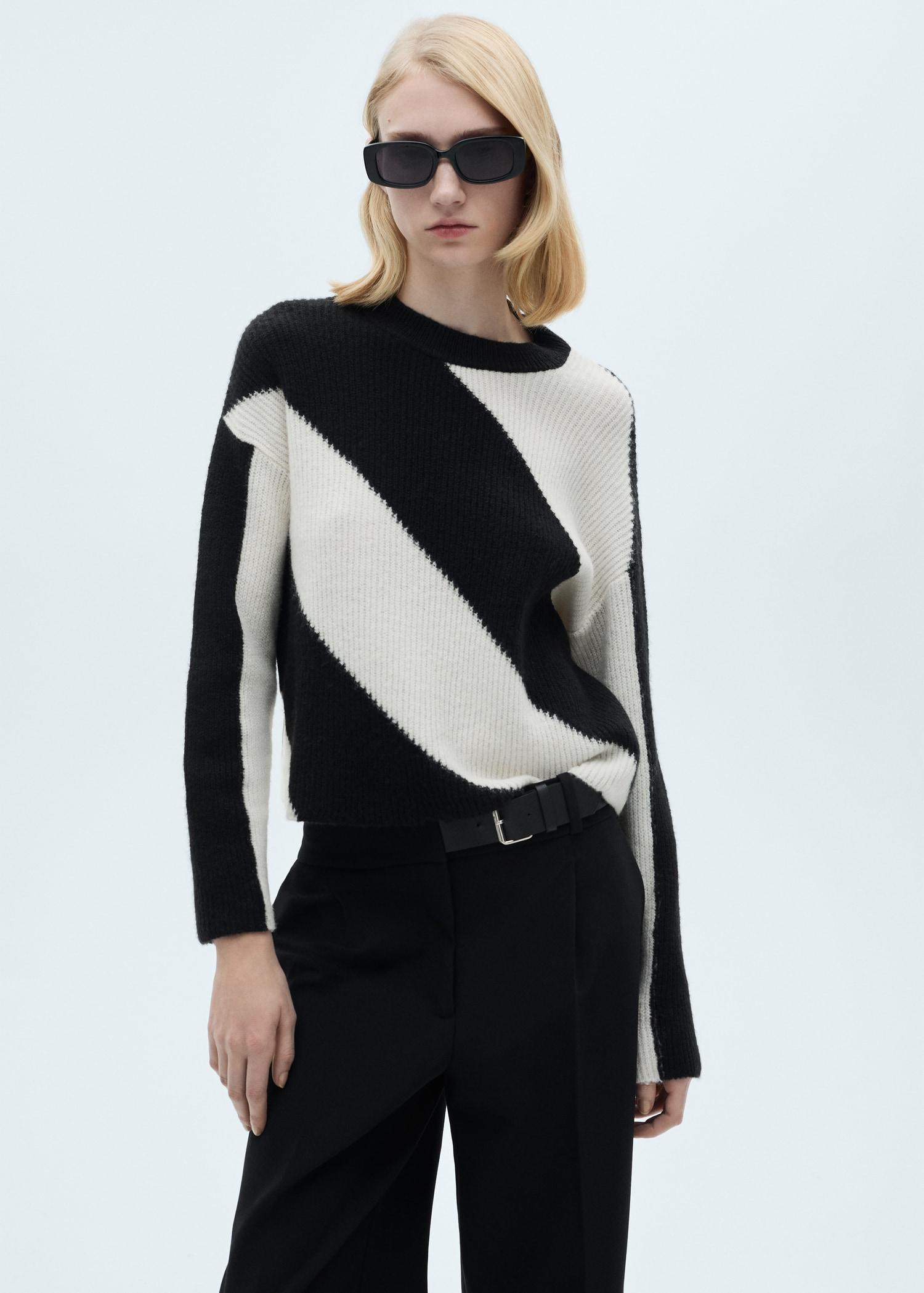Knit striped sweater - Women | MANGO USA Product Image