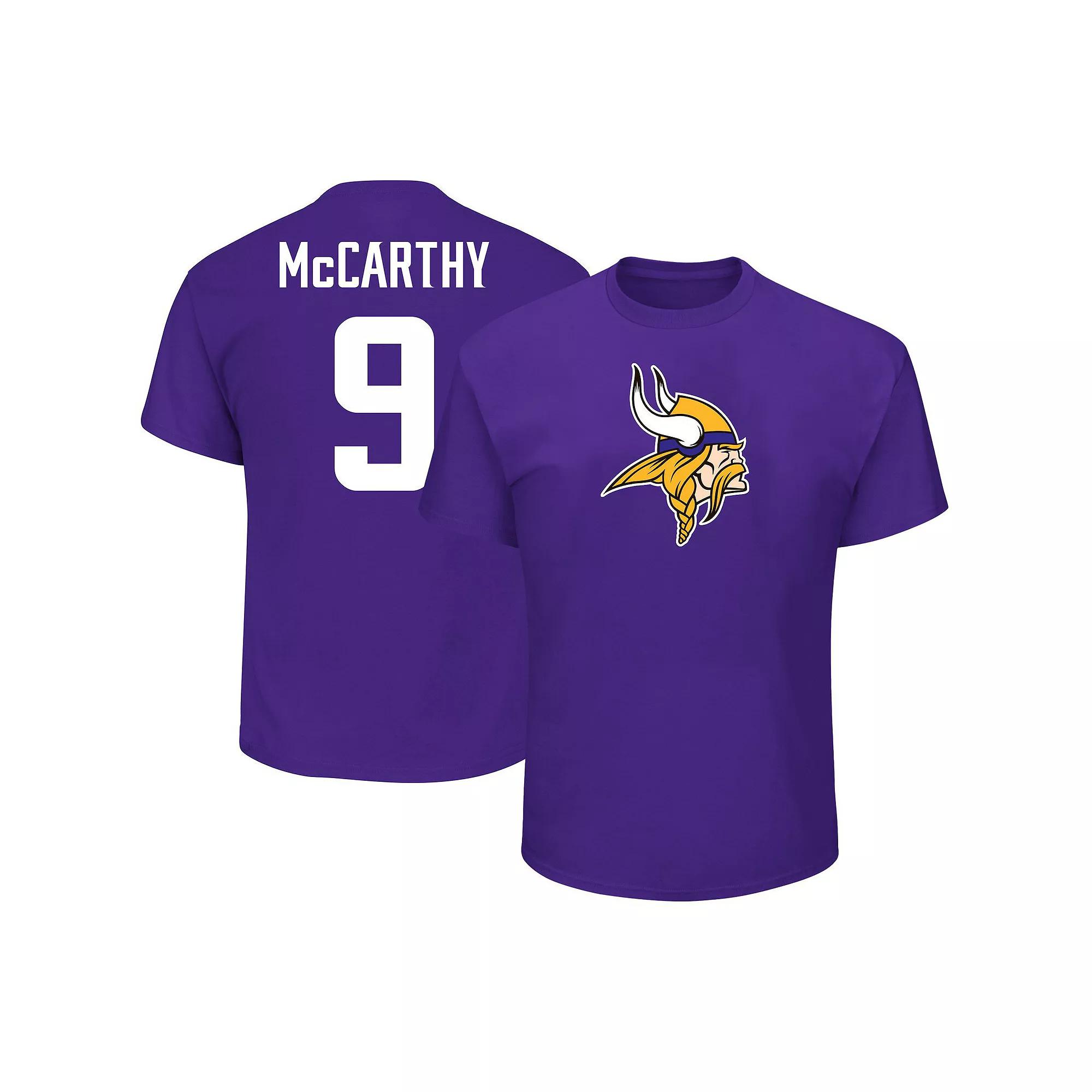 Men's Fanatics J.J. McCarthy Purple Minnesota Vikings Big & Tall Name & Number T-Shirt,  Product Image